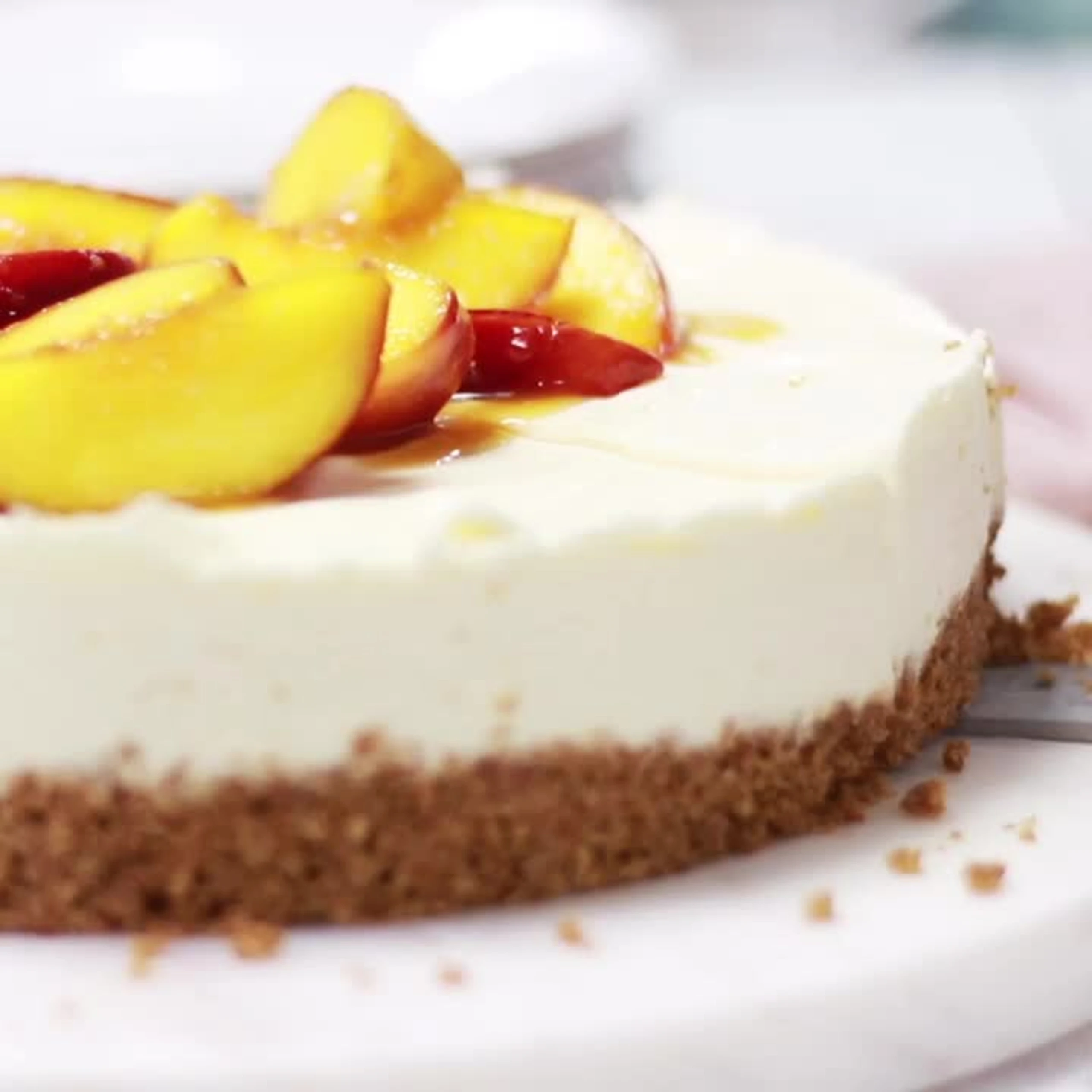 No bake Topfen-Pfirsichtorte