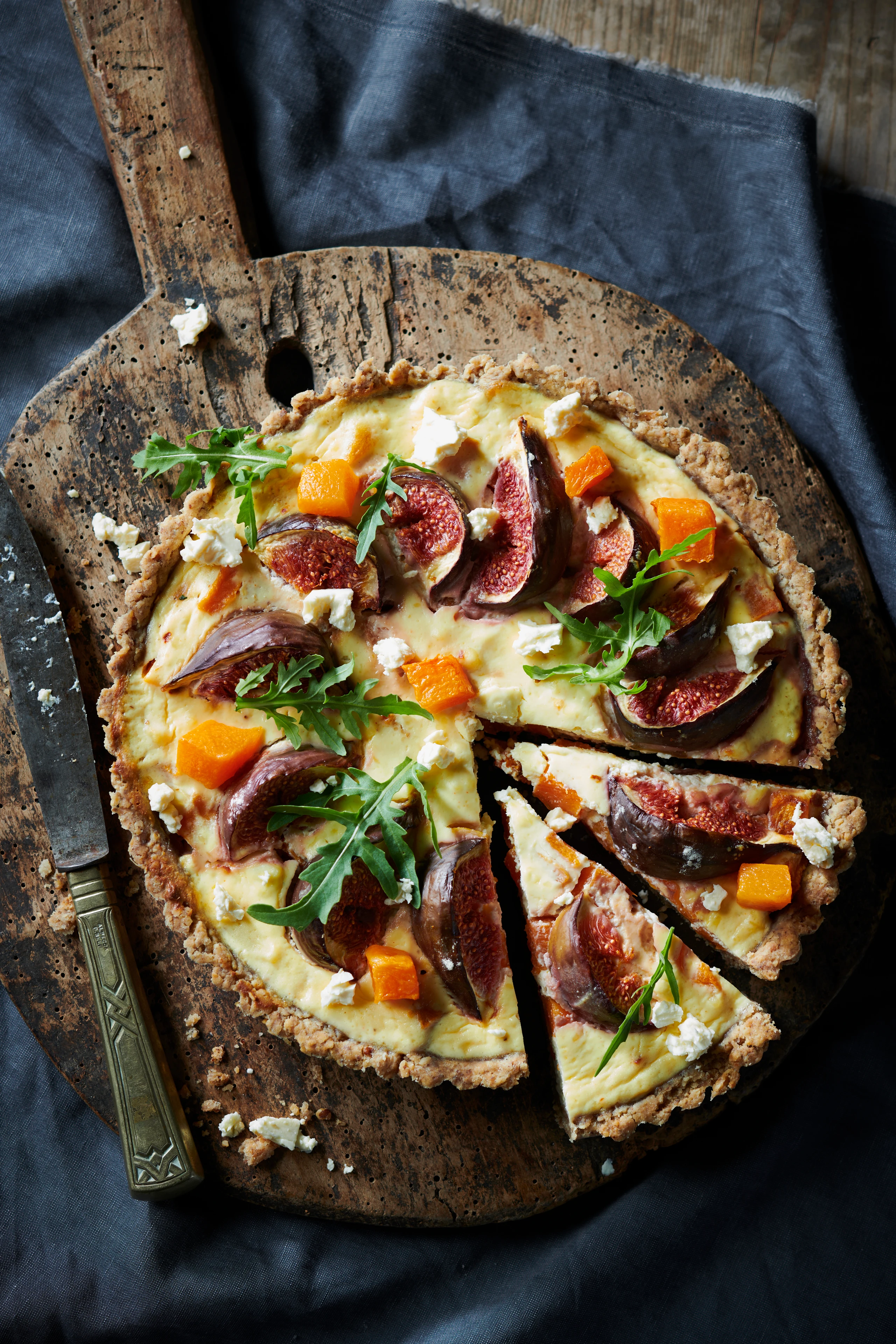 Kürbis-Feigen-Quiche mit Ziegenkäse