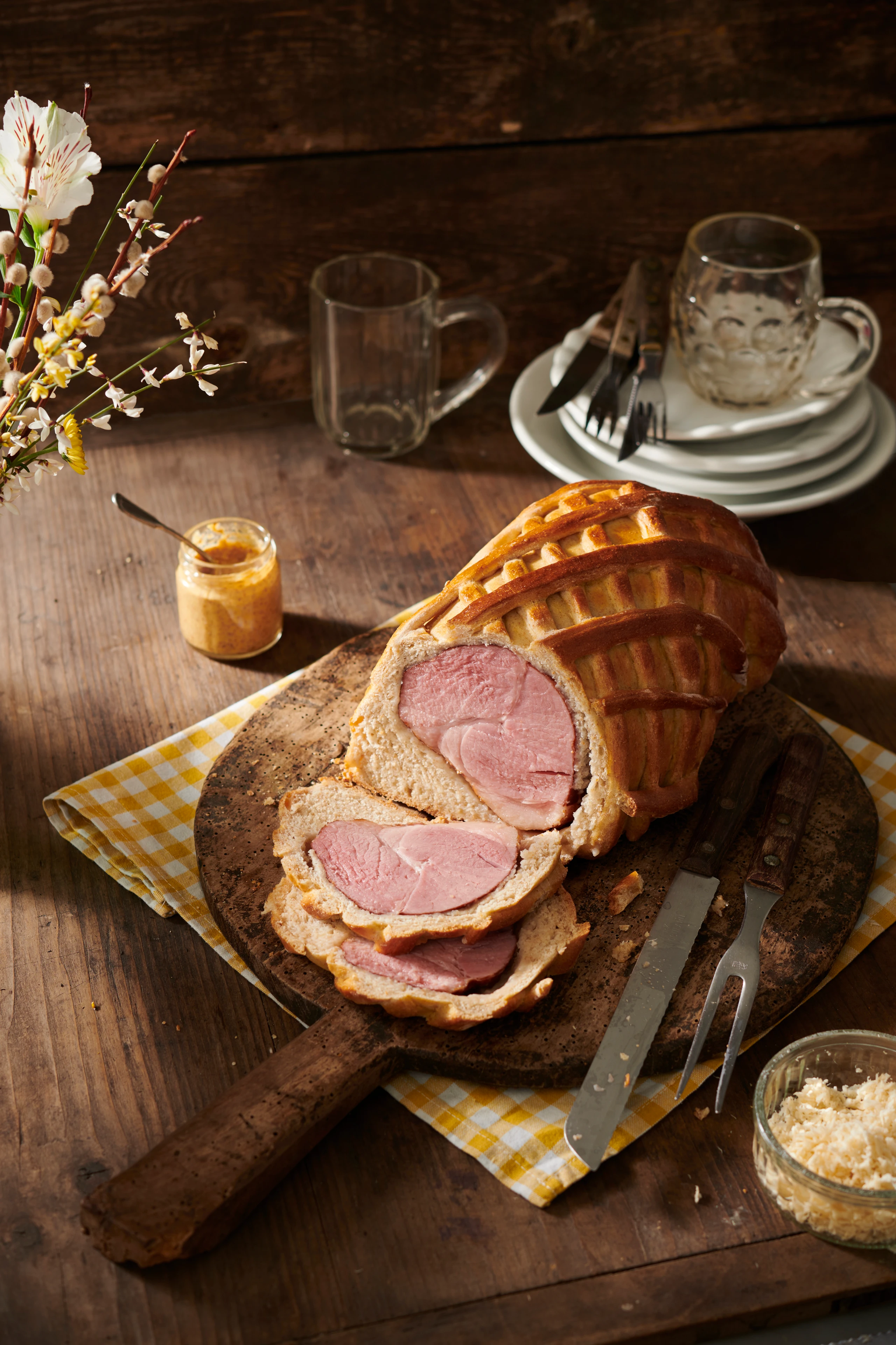 Osterschinken im Brotteig