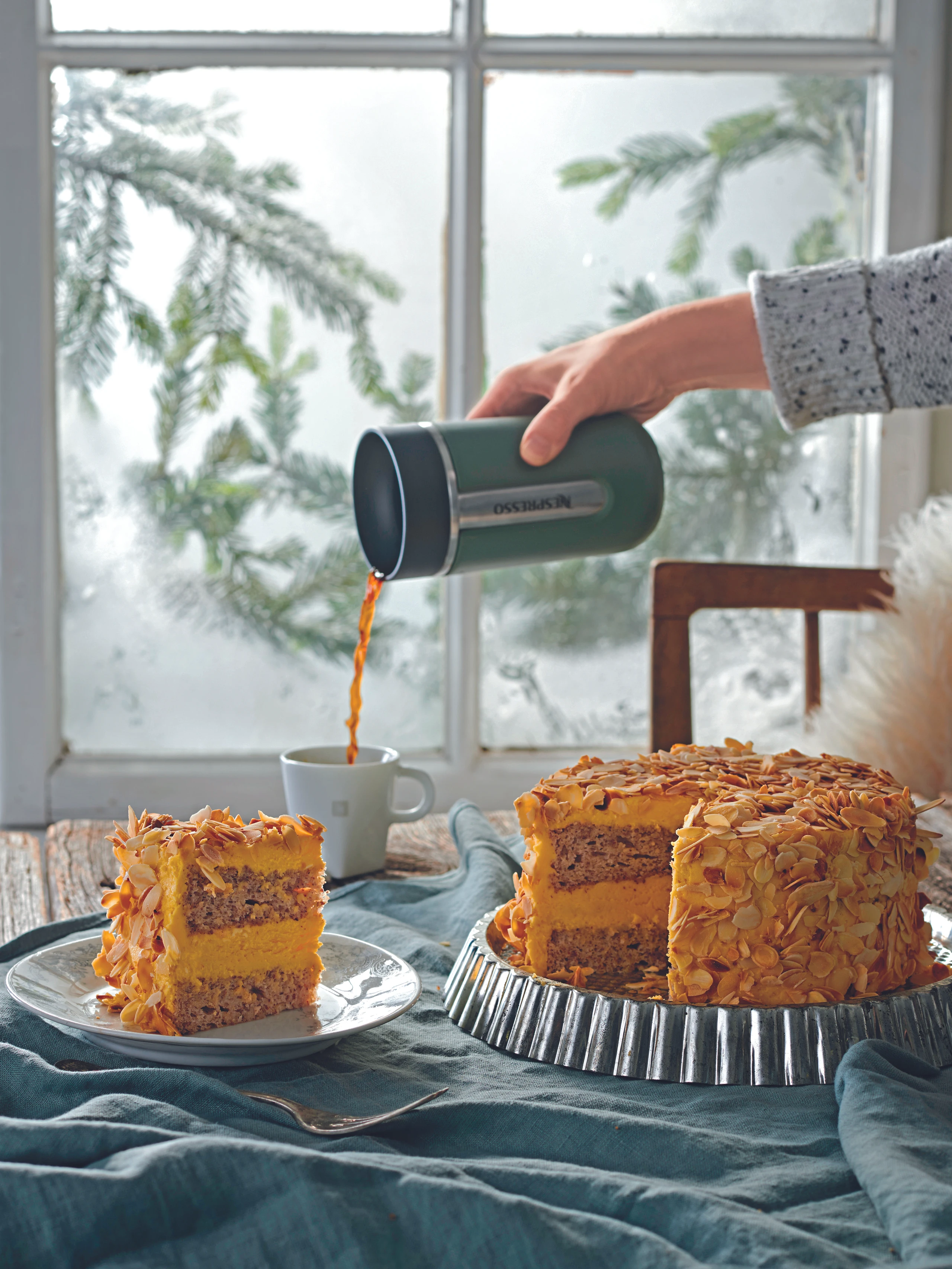 Mandeltorte mit Vanillecreme