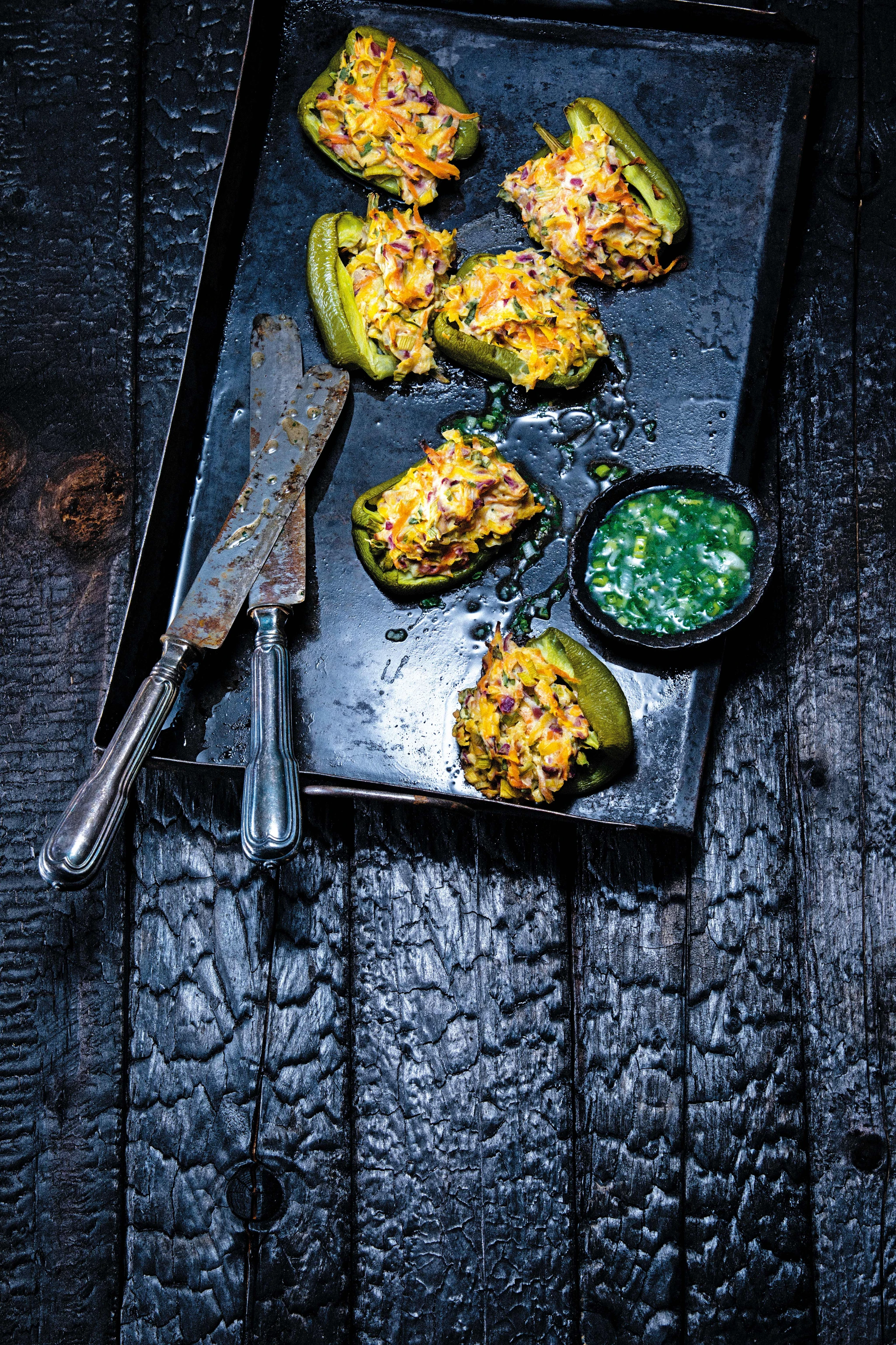 Minipaprika mit Frischkäsefülle