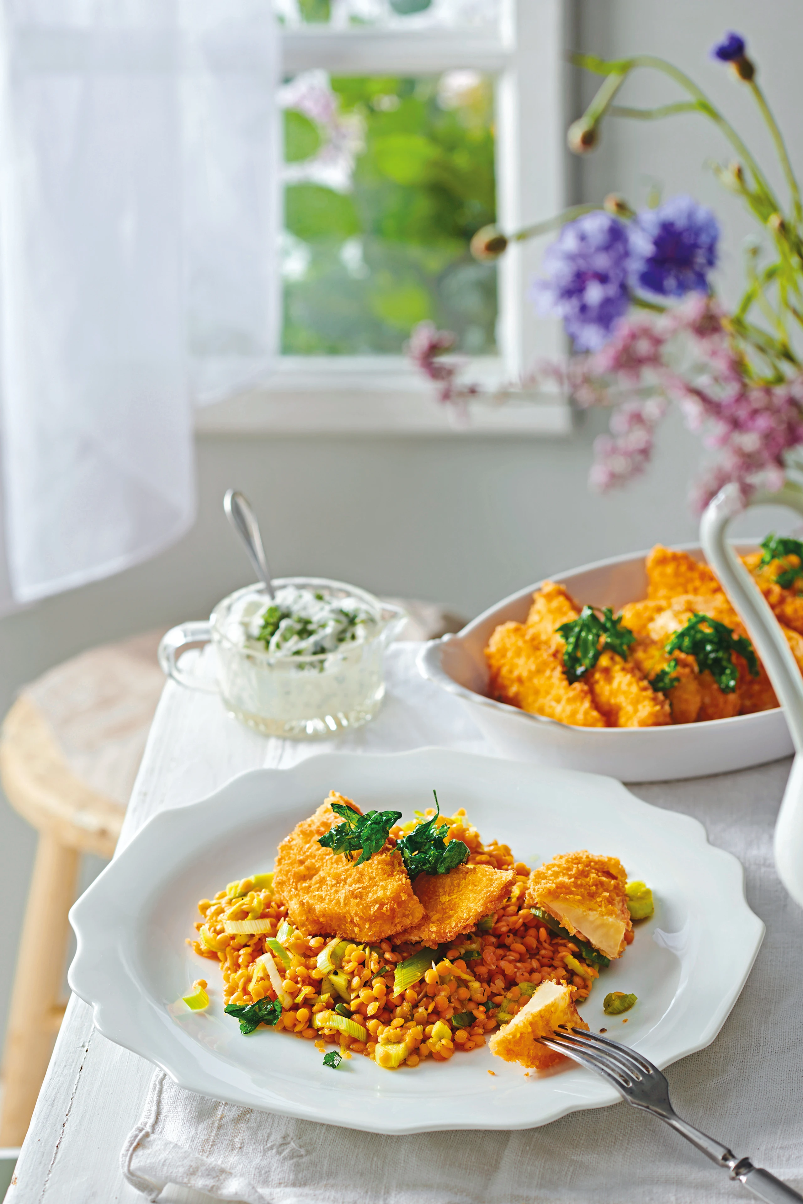 Gebackener Sellerie mit Linsensalat