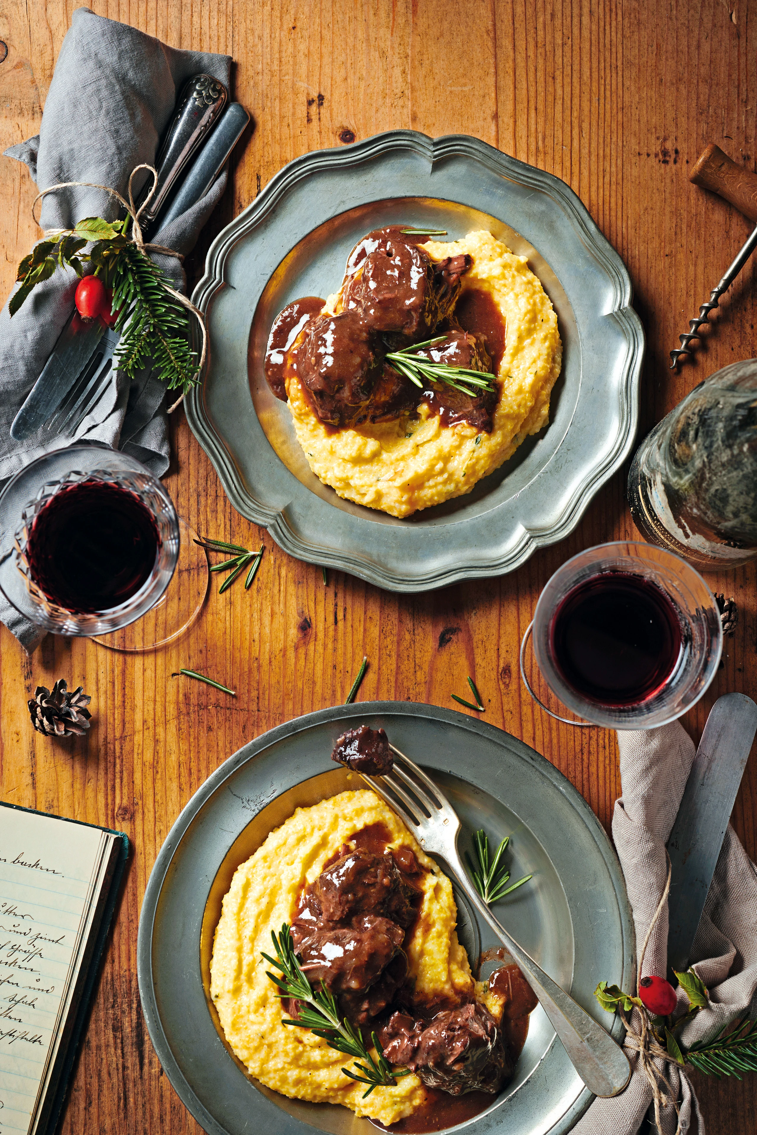 Geschmorte Rindsbackerl mit Barolo