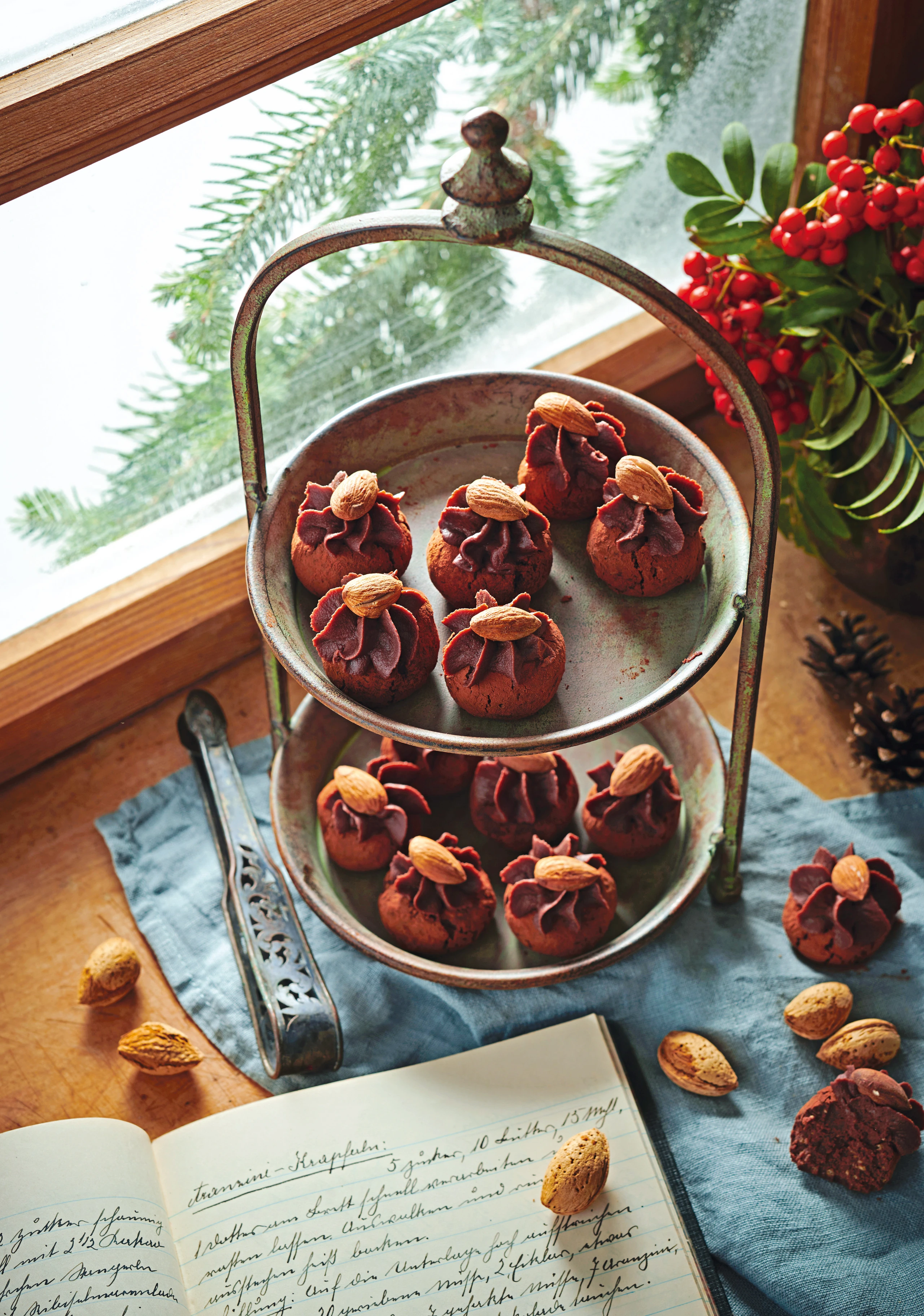 Schokotrüffel mit gerösteten Mandeln