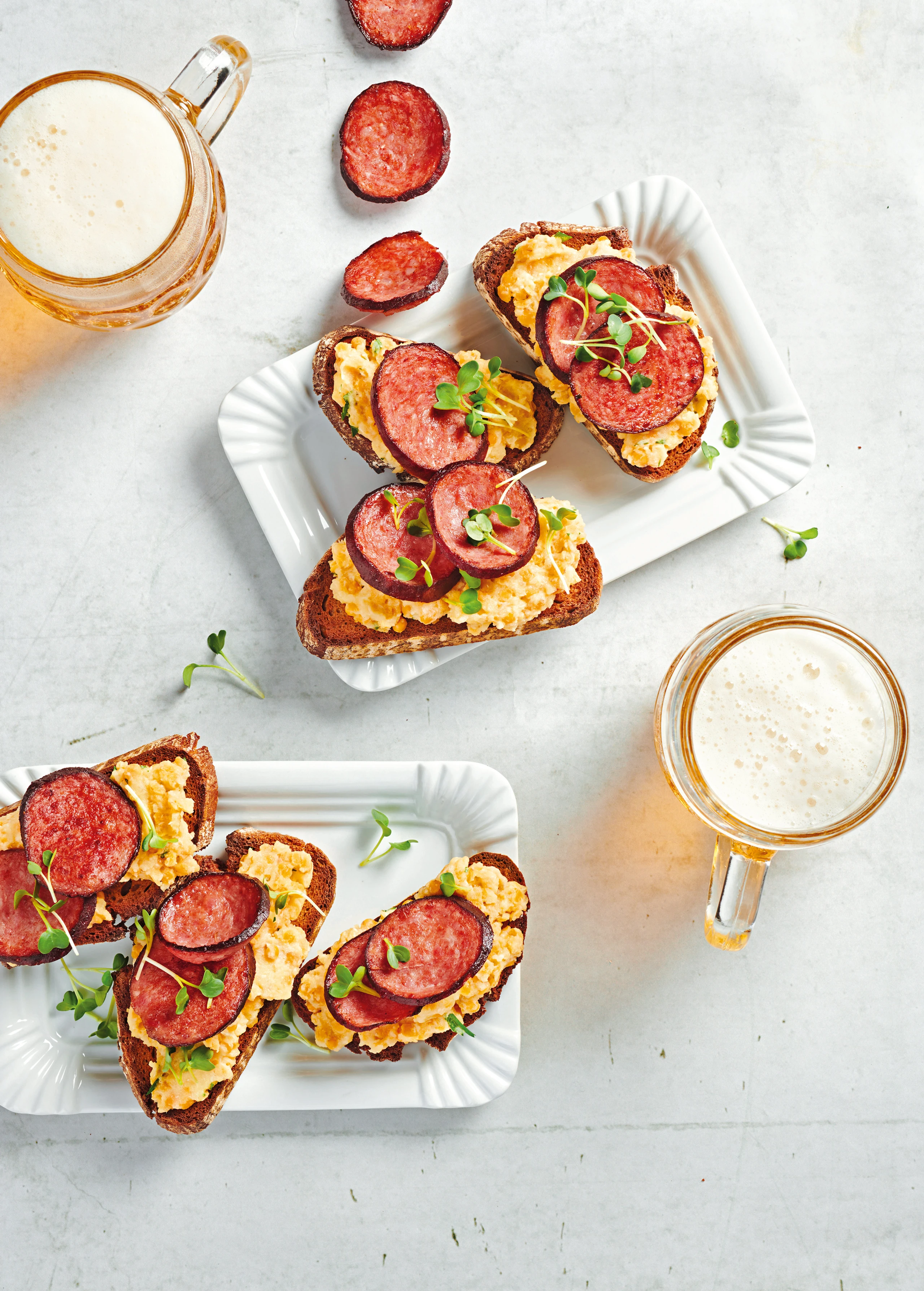 Bauernbrot mit Erdäpfel-Linsenaufstrich und Dürre