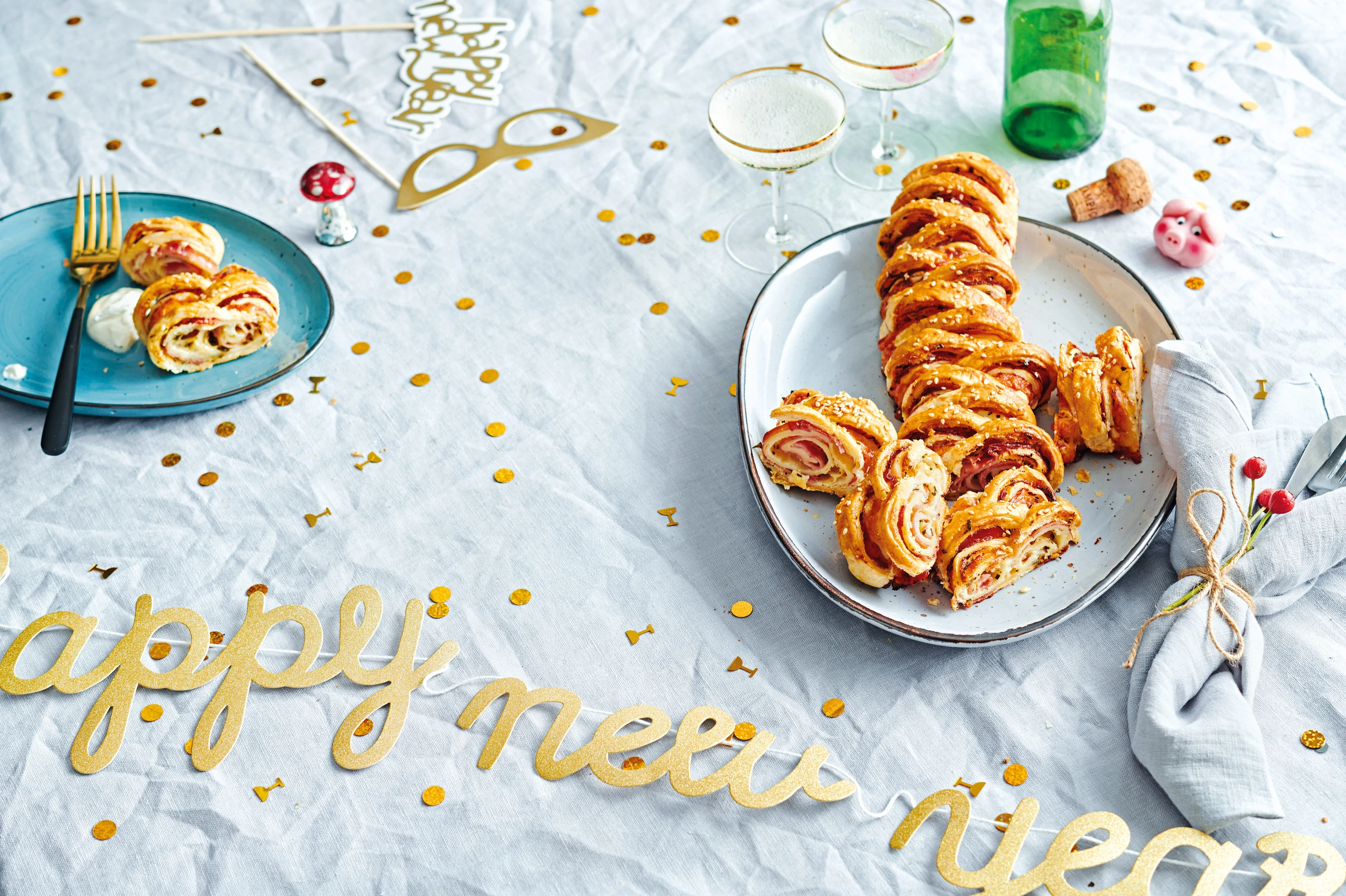 Frühstücksstrudel mit Beinschinken und Bergkäse