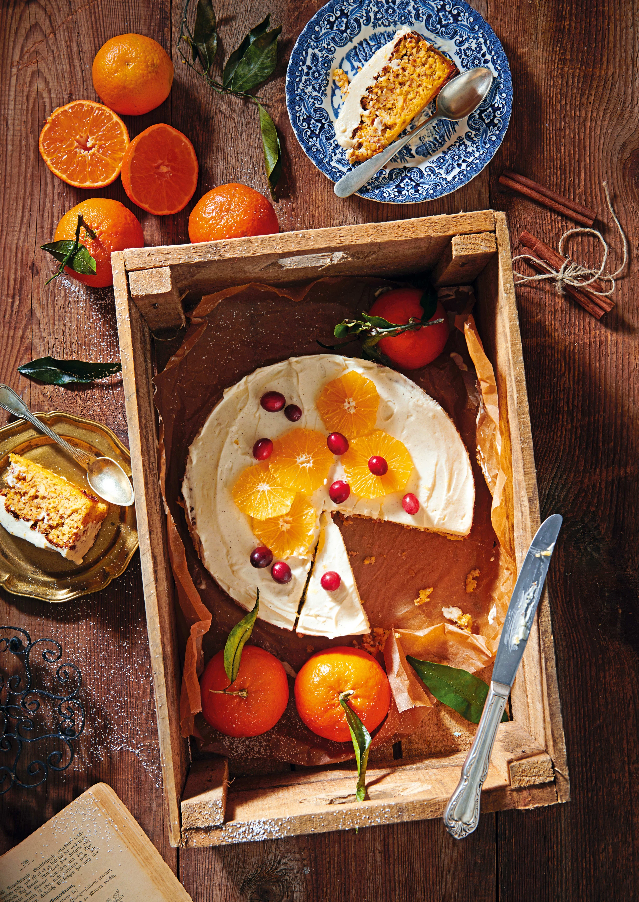 Clementinenkuchen mit Frischkäse-Zimtcreme