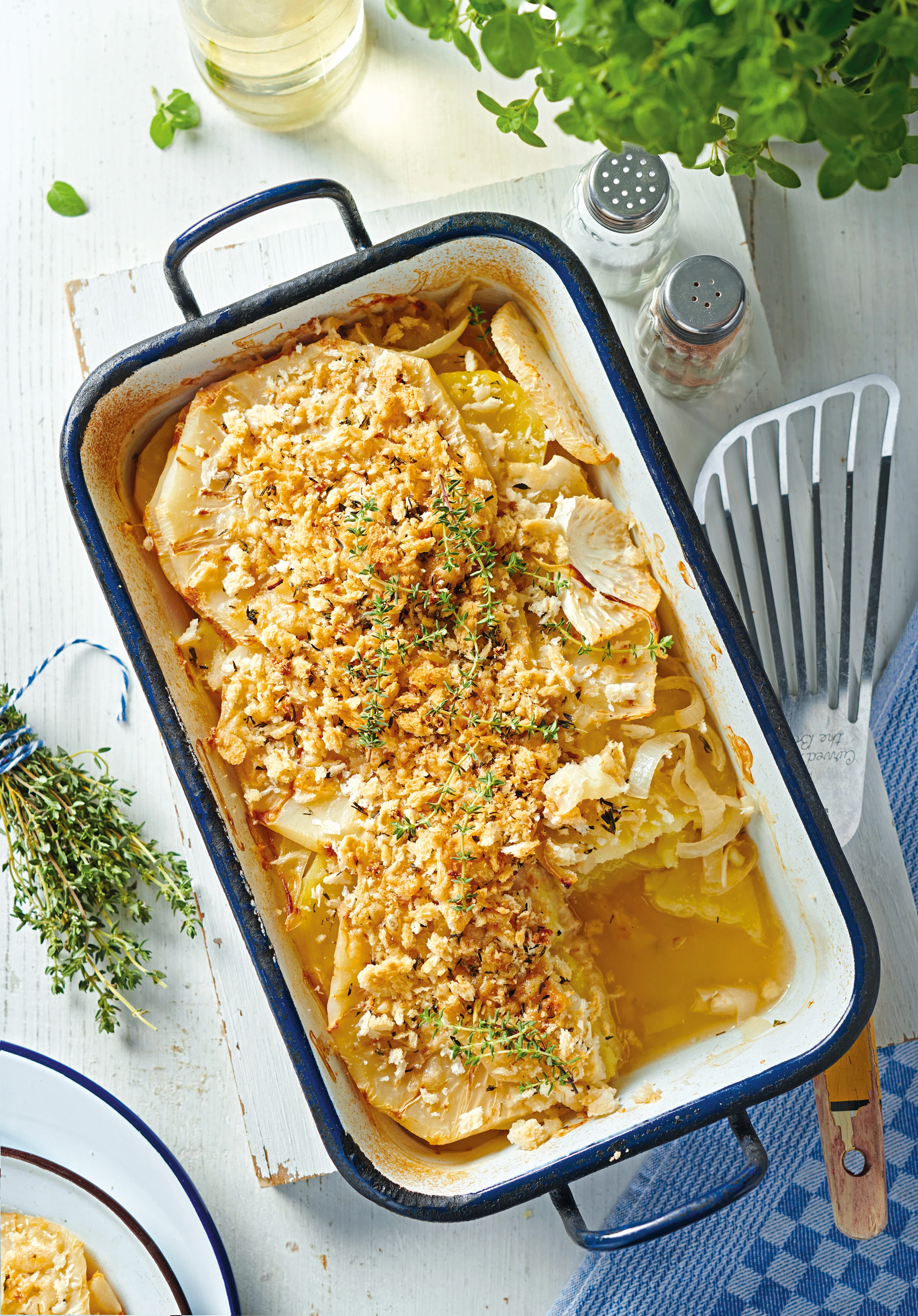 Selleriegratin mit Pangrattato