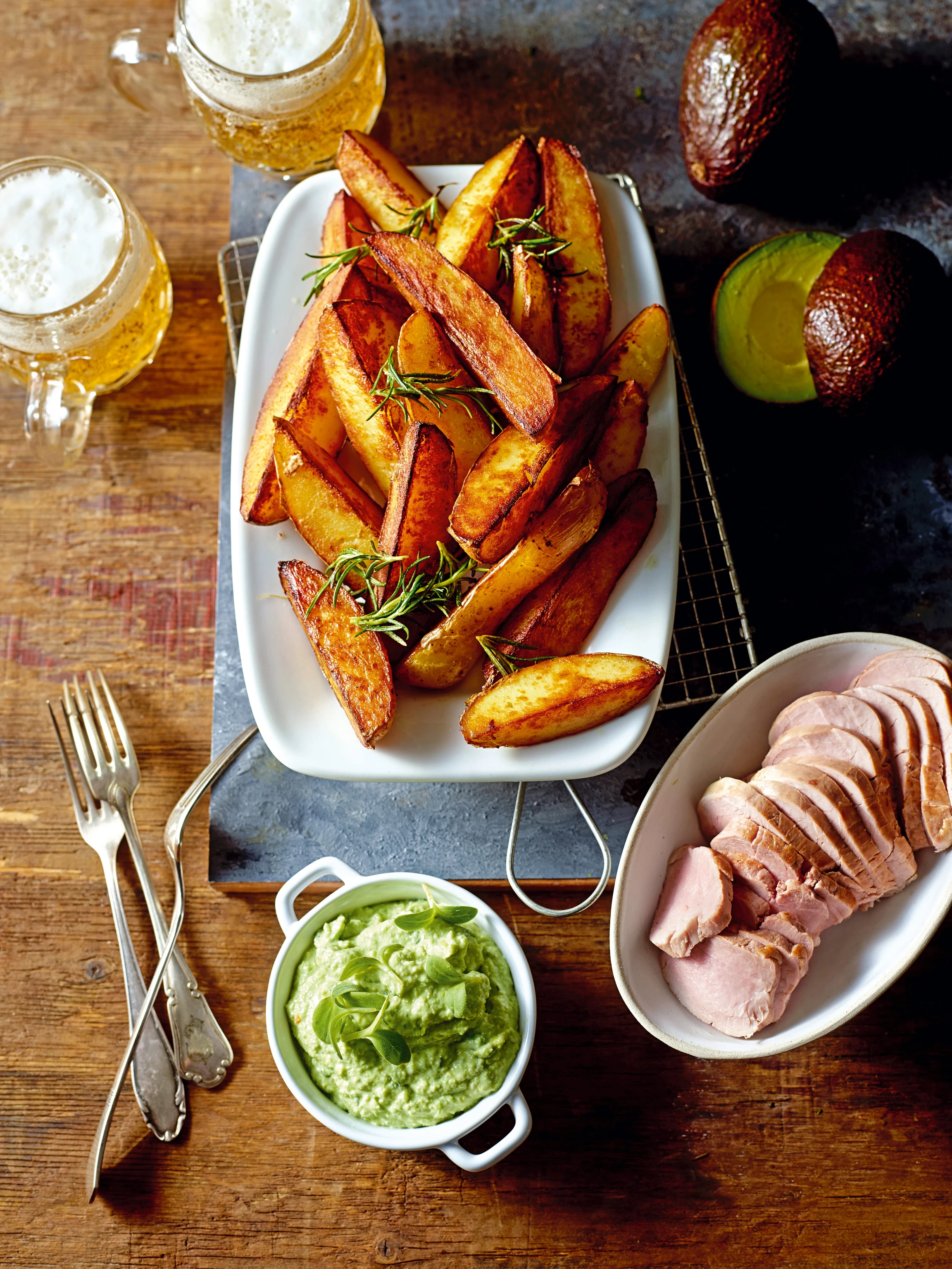 Erdäpfelschiffchen mit Schweinsfilet