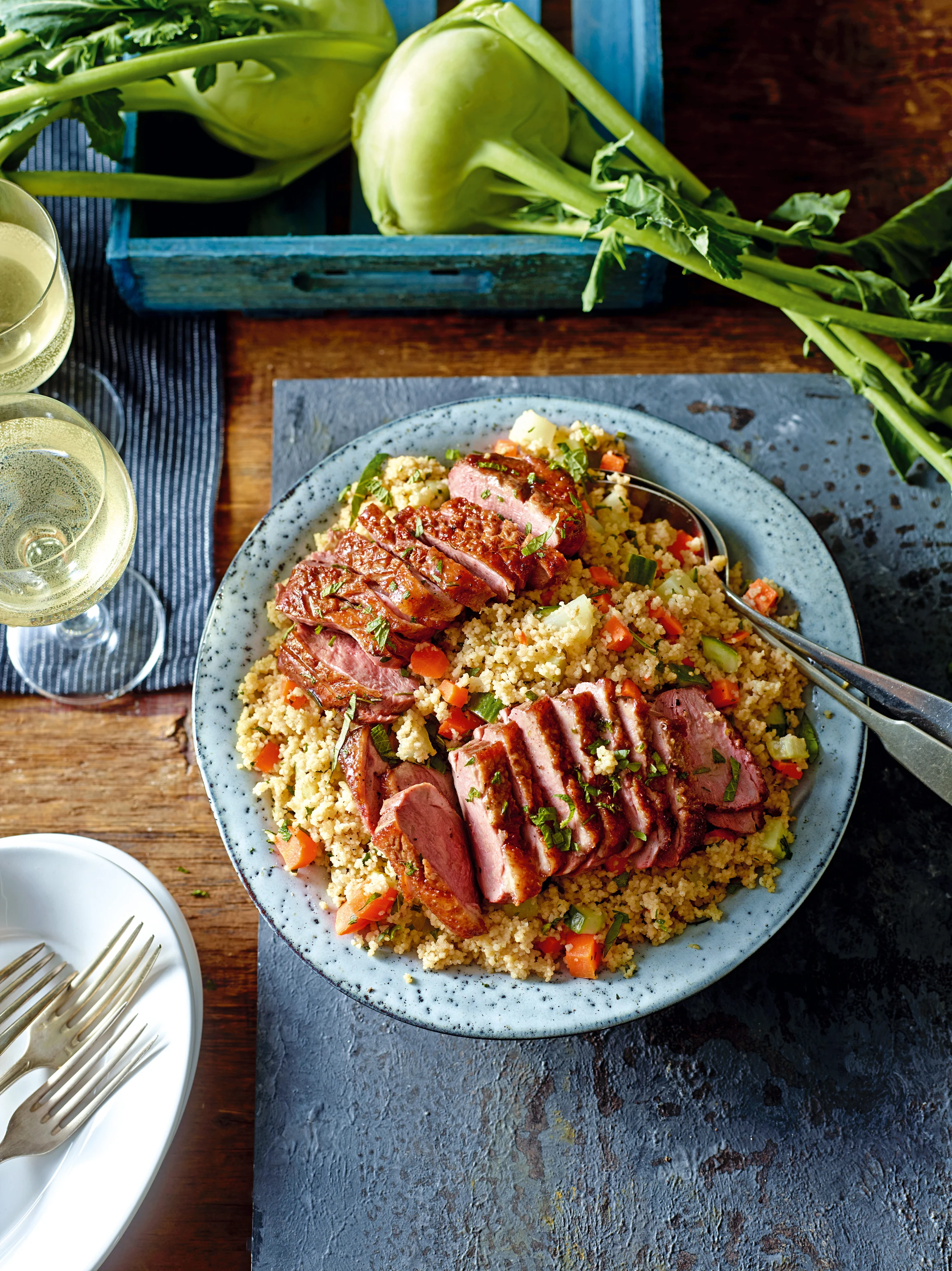 Couscoussalat mit Entenbrust