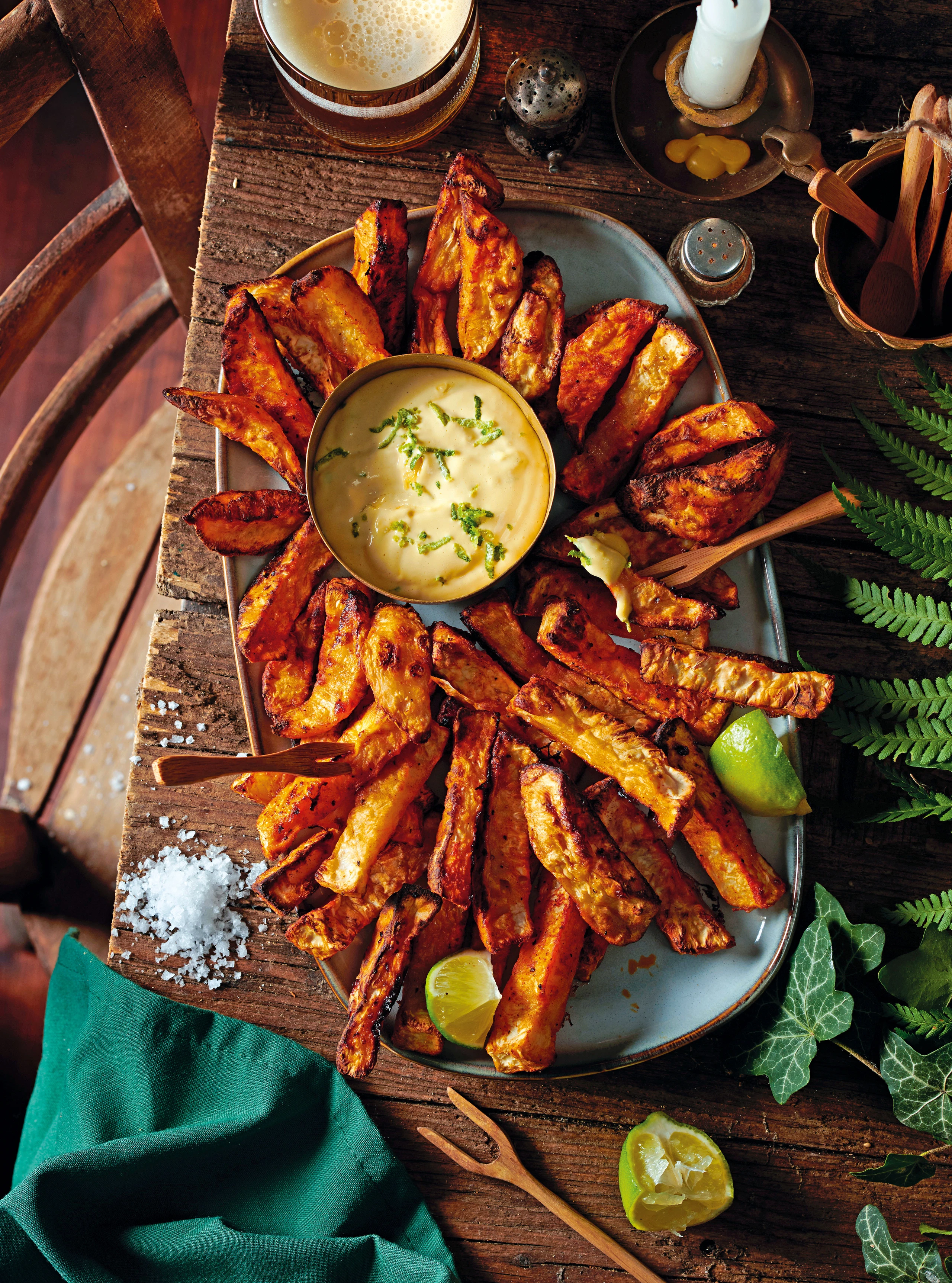 Sellerie-Pommes mit Limetten-Aioli