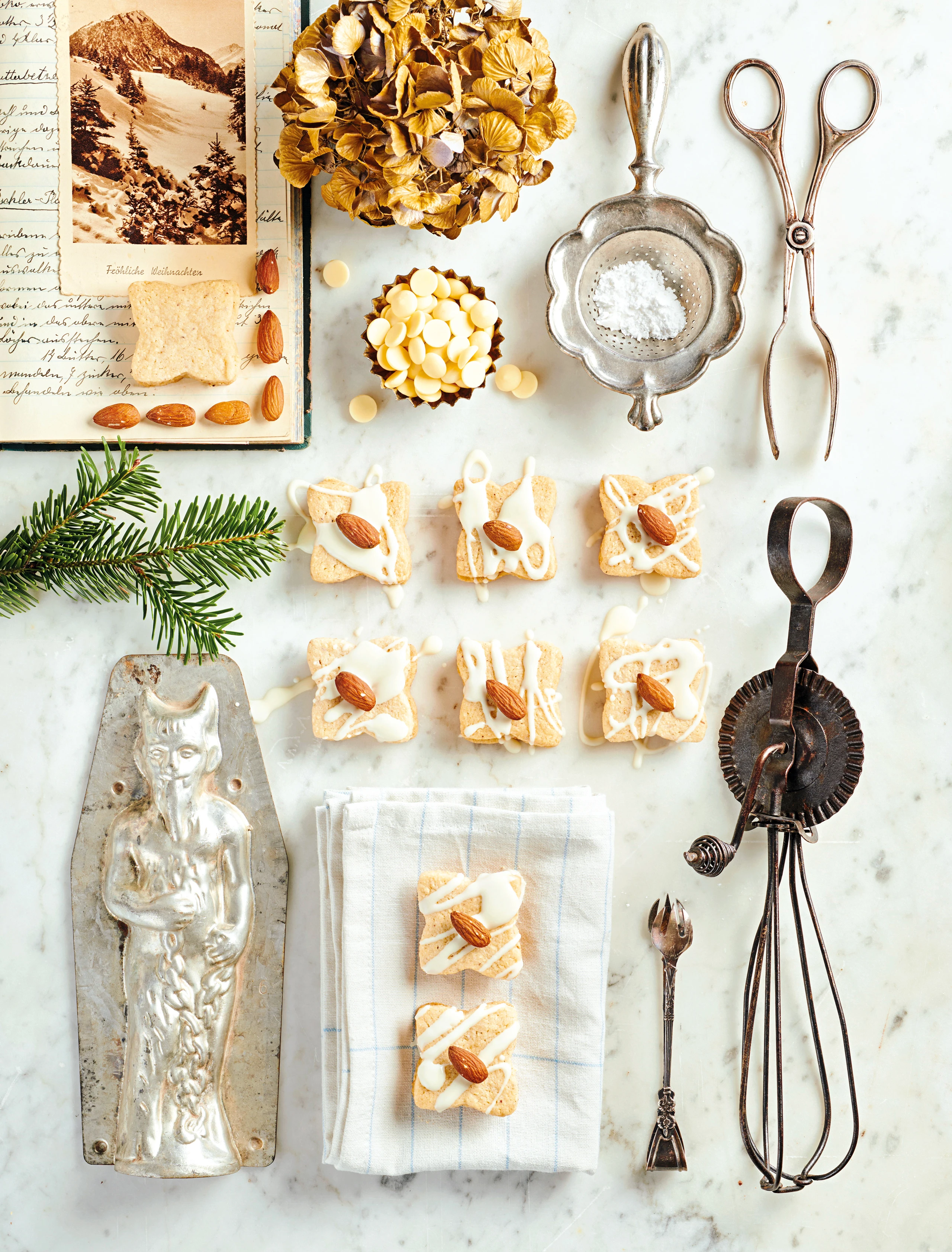 Christkindl-Taler mit Schoko-Mandarinen-Ganache