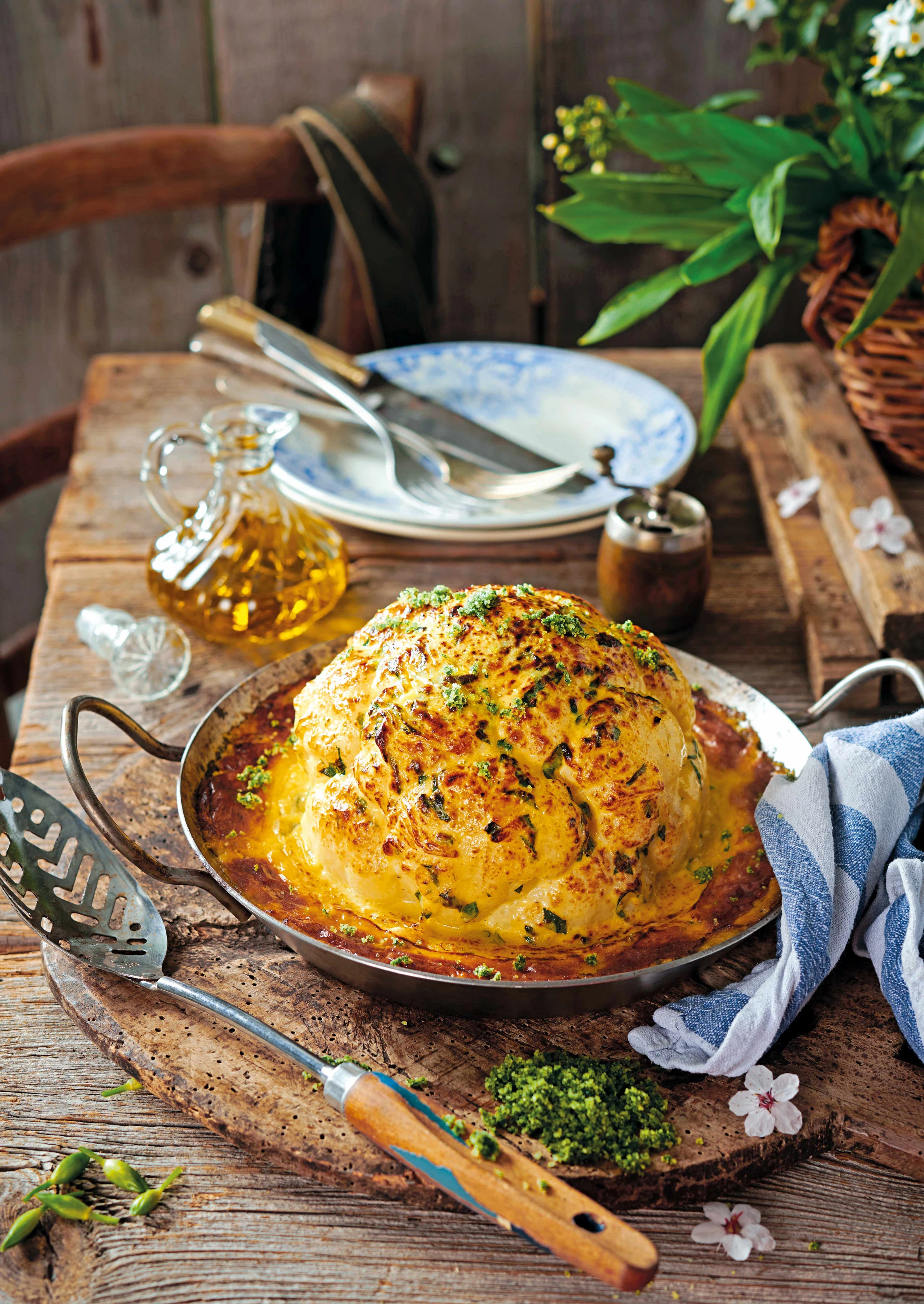 Überbackener Karfiol mit Bärlauchcreme