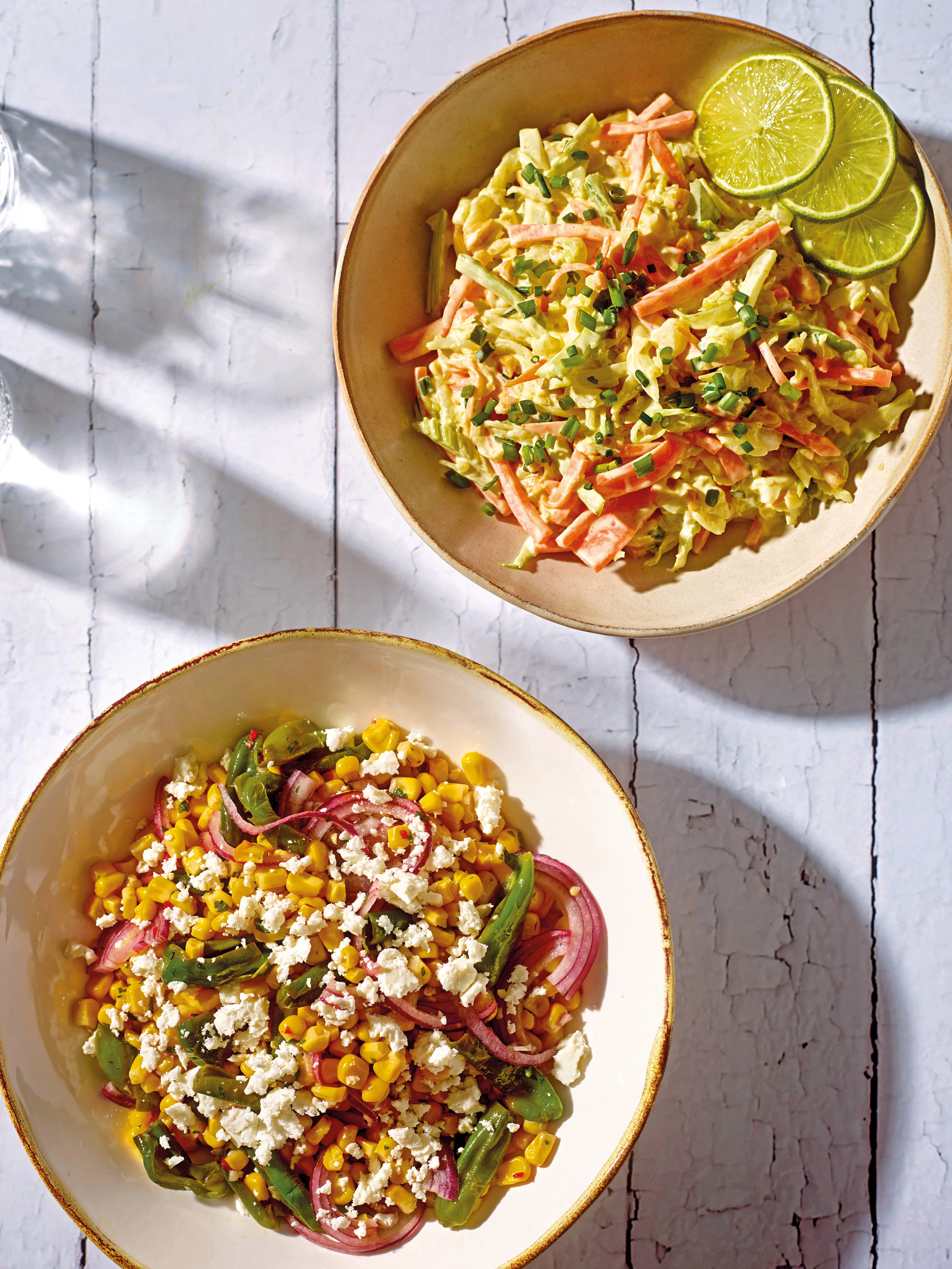 Maissalat mit Pimentos und Feta