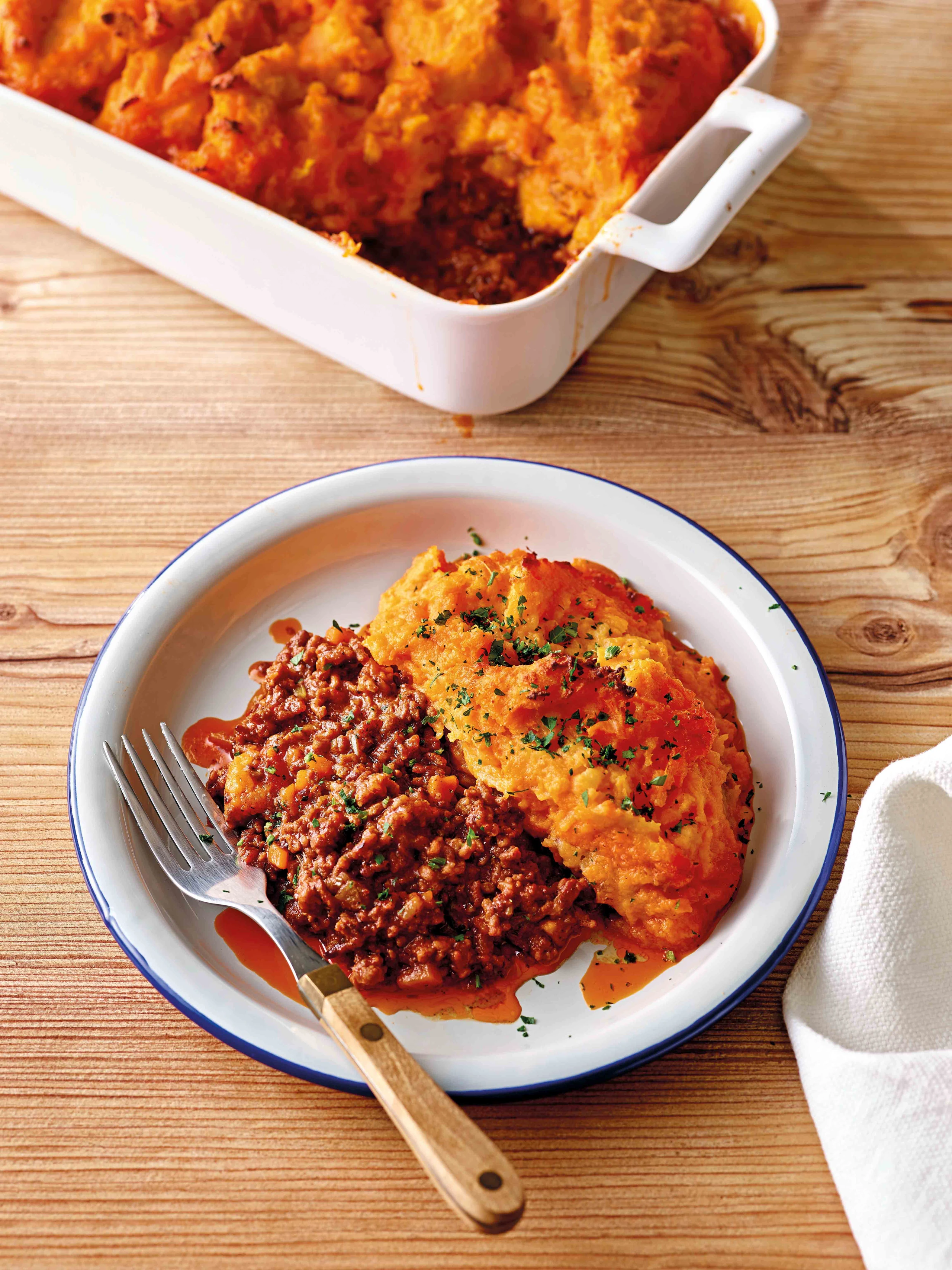Cottage Pie mit Süßkartoffel-Bergkäse-Haube