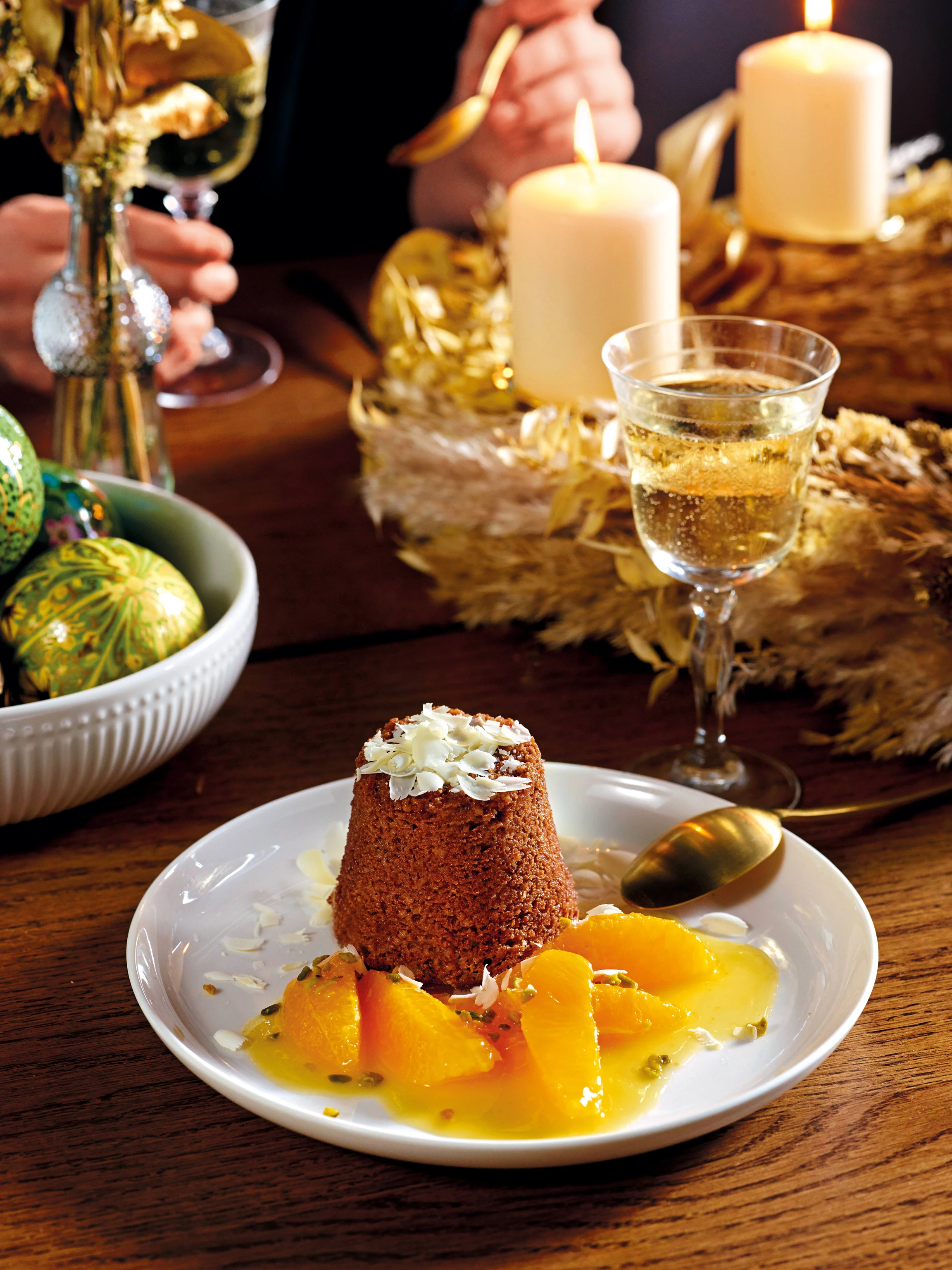 Spekulatius-Auflauf mit Orangenragout