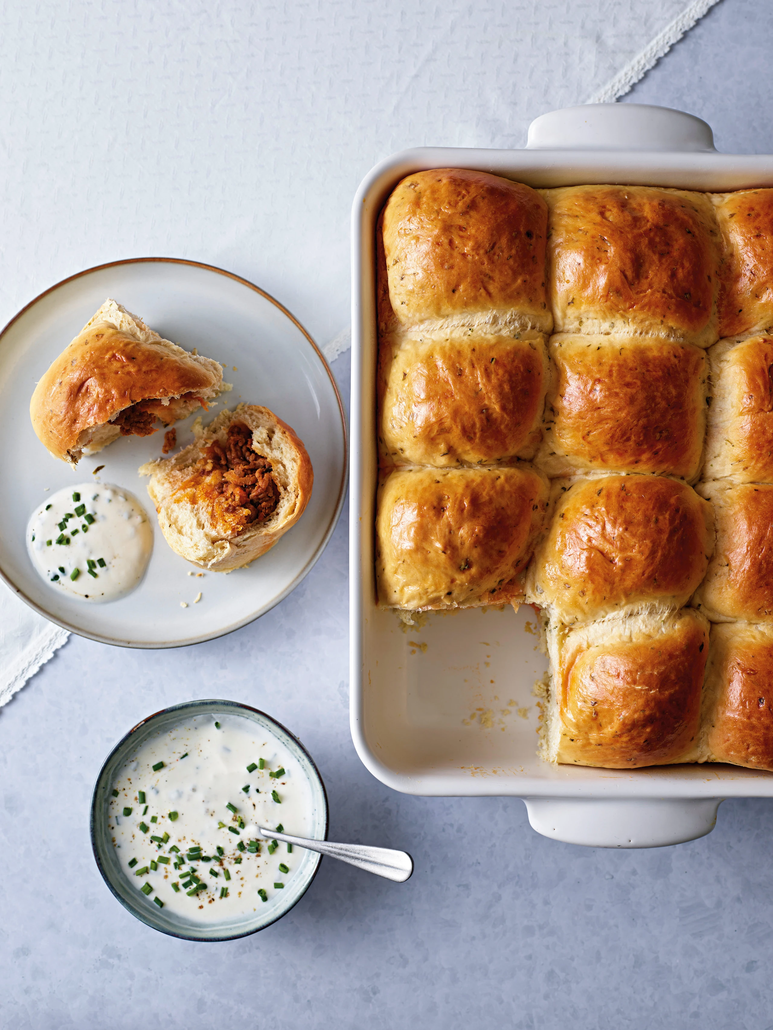Bärlauchbuchteln mit faschierter Fülle