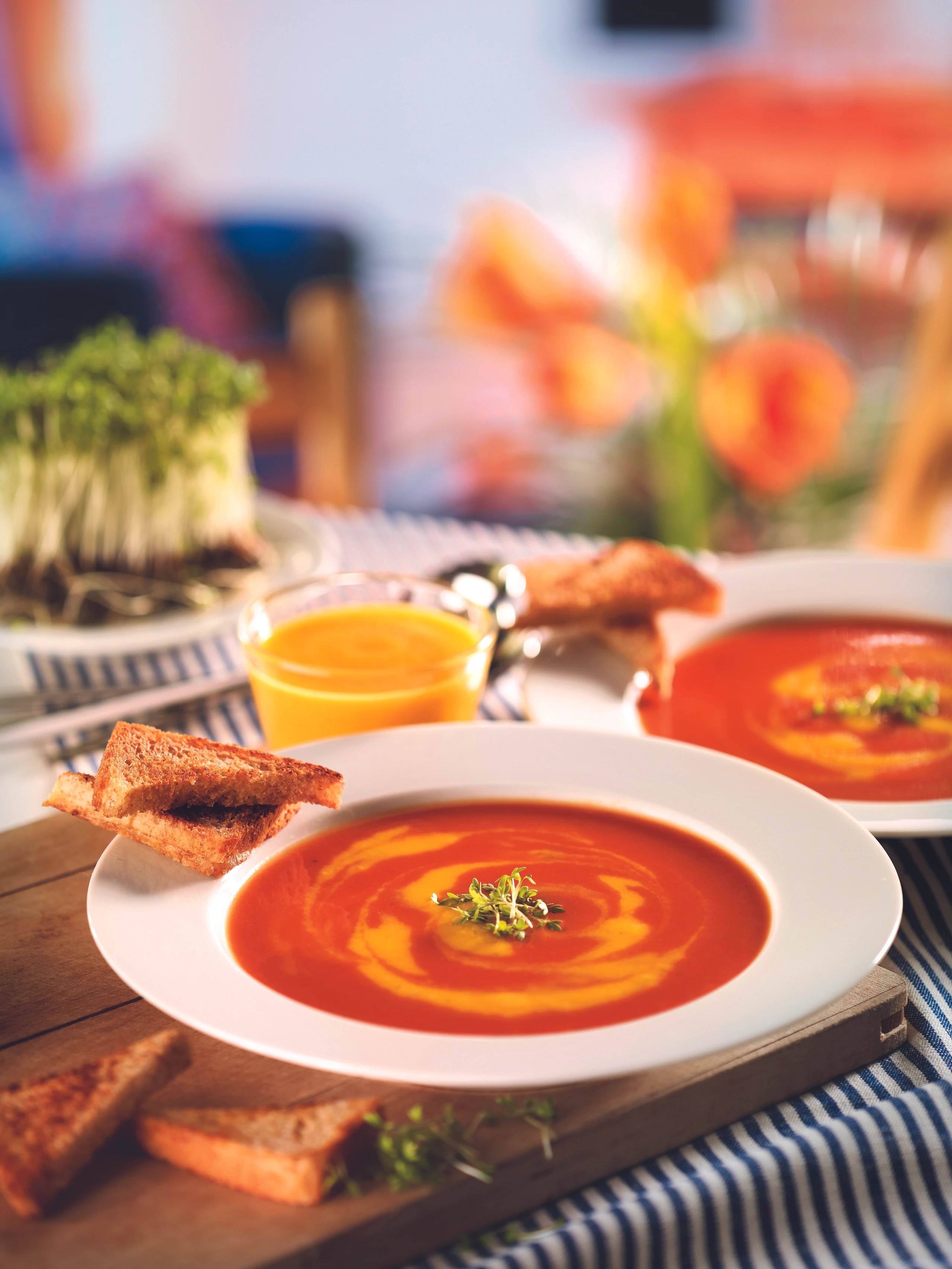 Gemüsecreme-Suppe mit Zimtecken