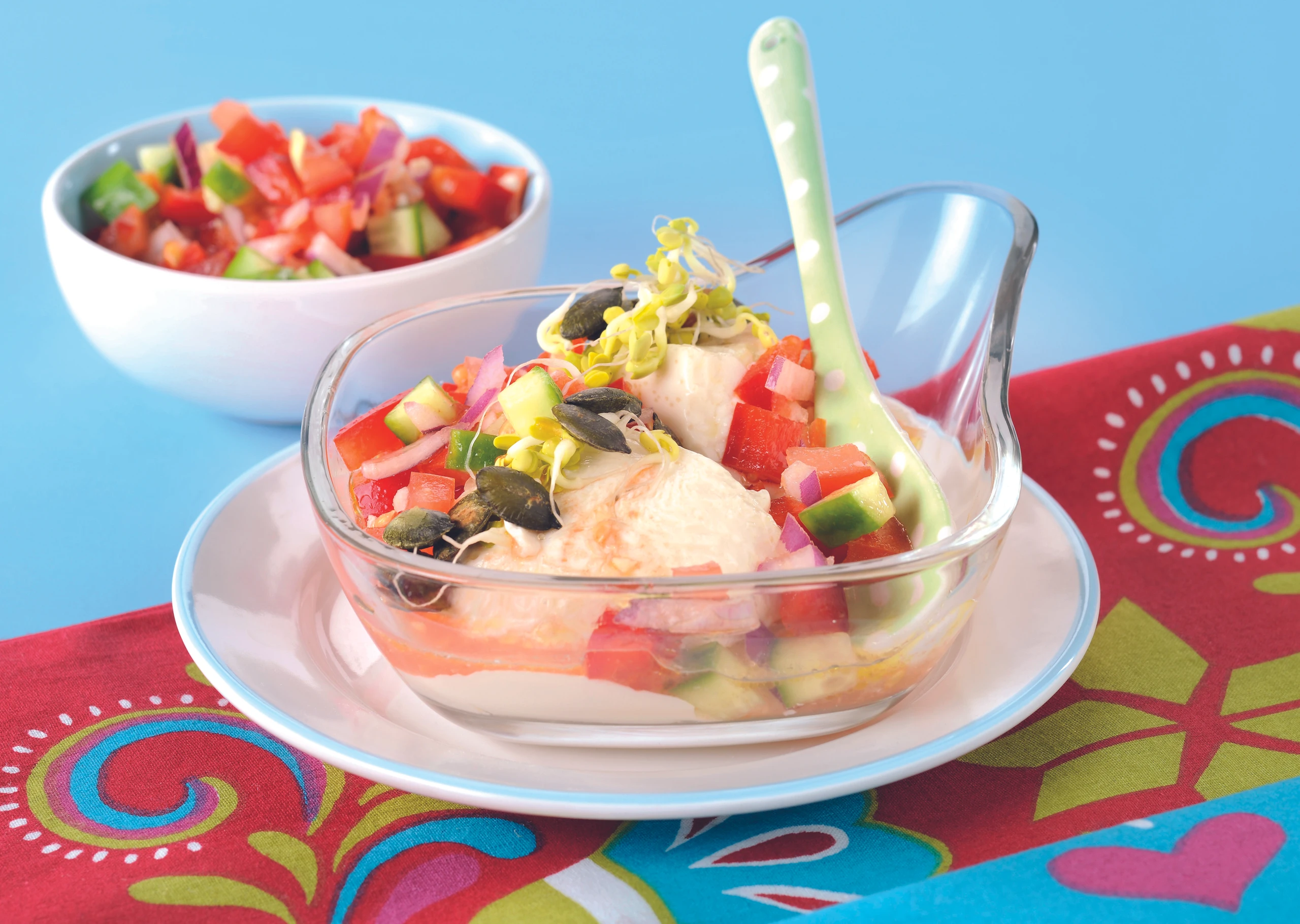 Seidentofu mit Gemüse-Salsa