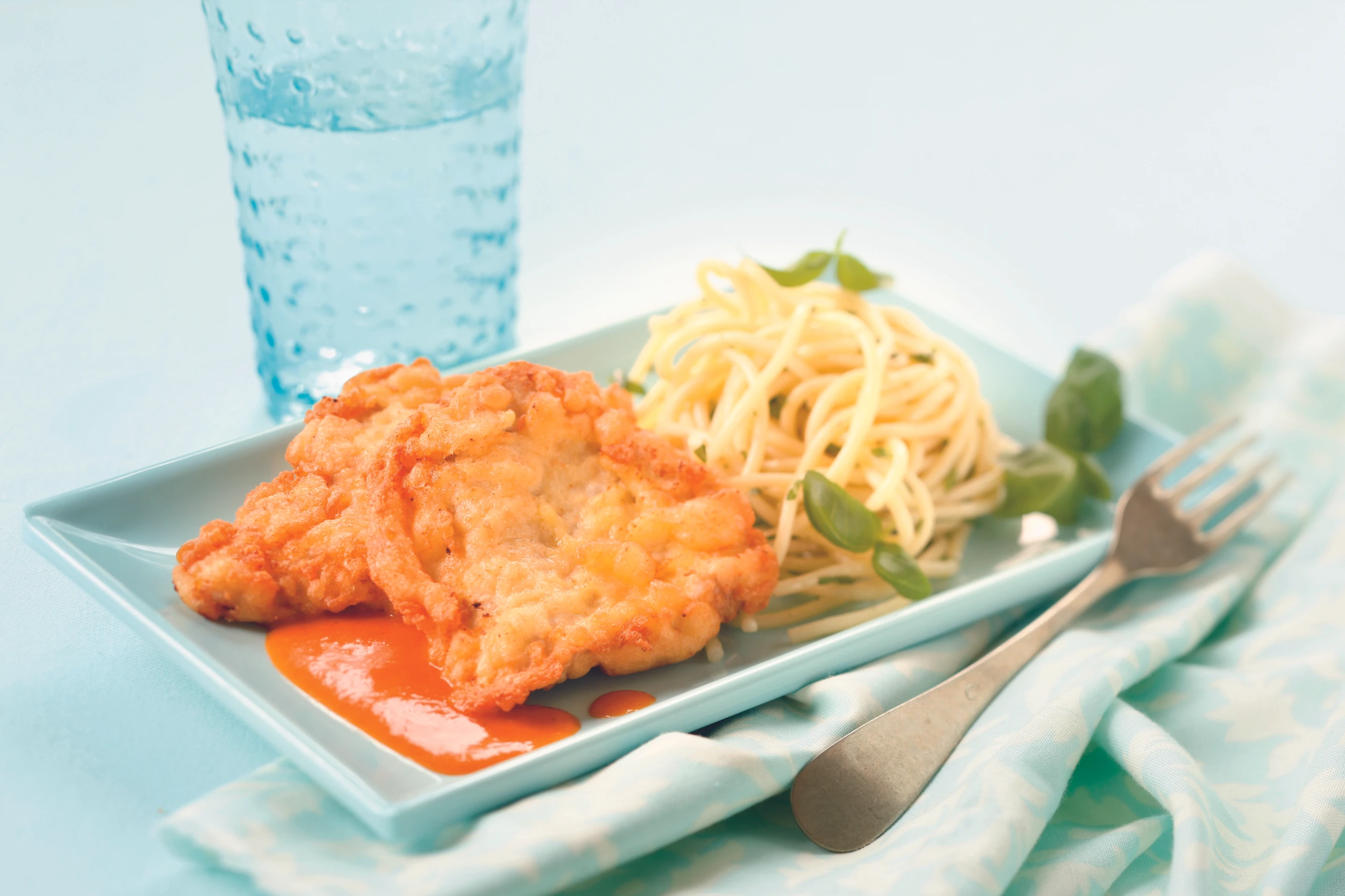 Puten-Piccata mit Spaghetti