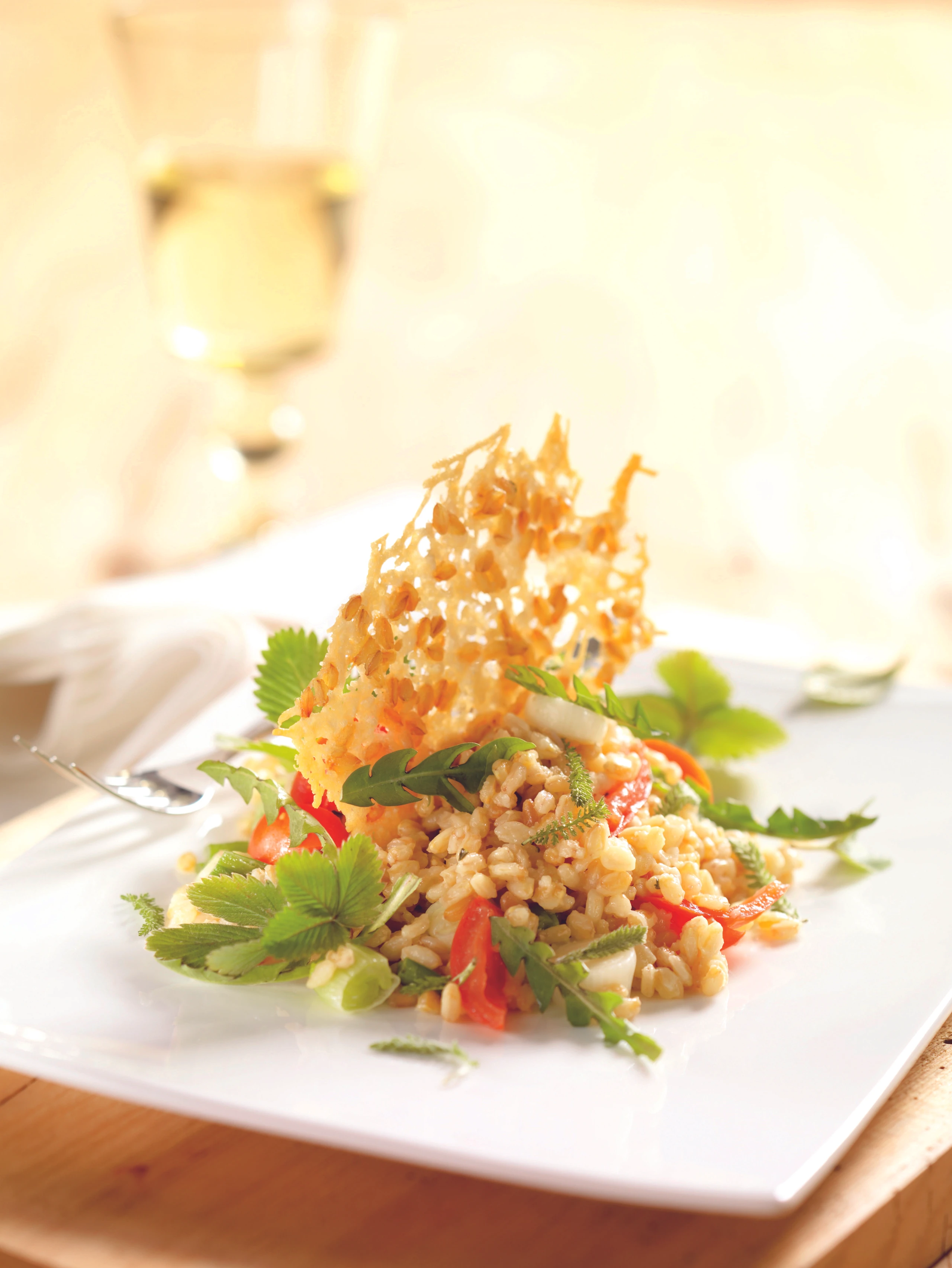 Einkorn Salat mit Wild Kräutern