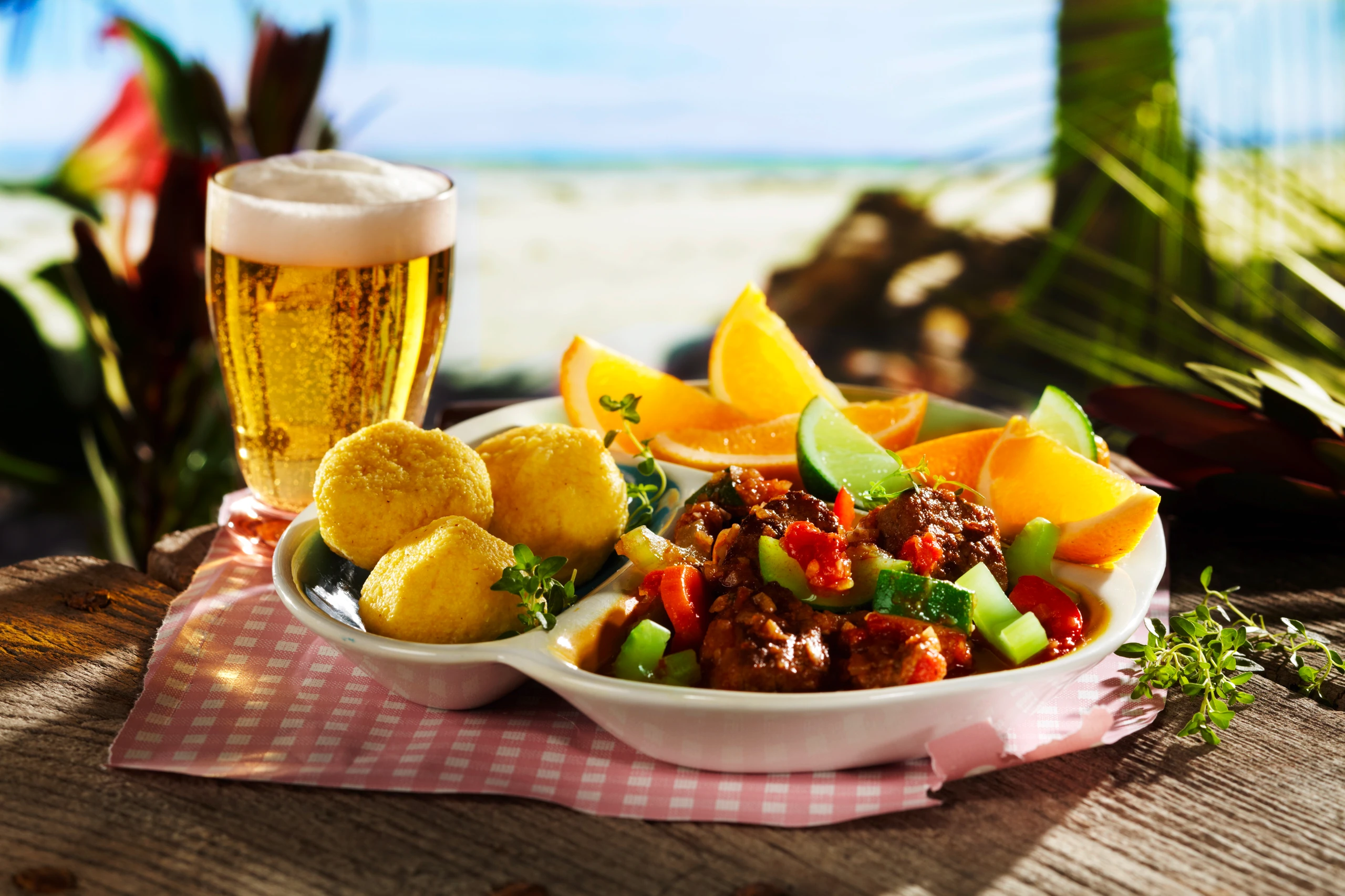 Rinder-Stew mit Mais-Bällchen