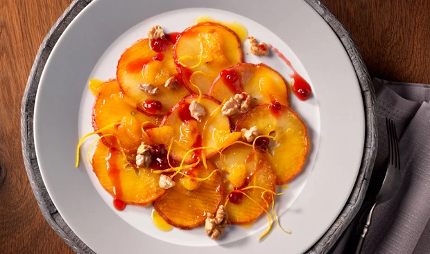 Apfelcarpaccio mit Orangen