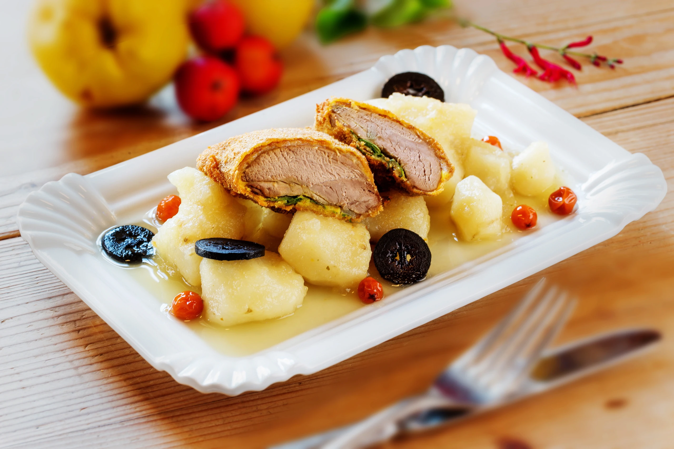 Gänsebrust mit Topinambur