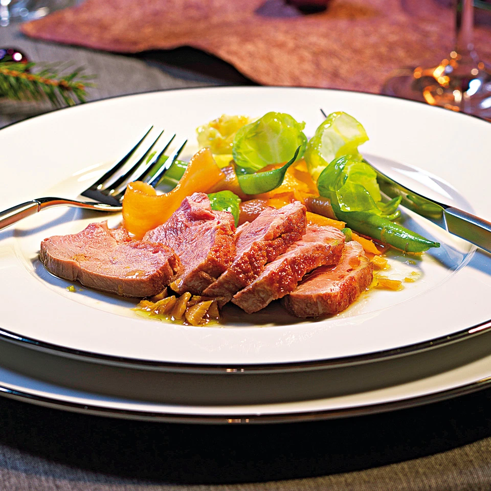 Entenbrust mit Asiagemüse