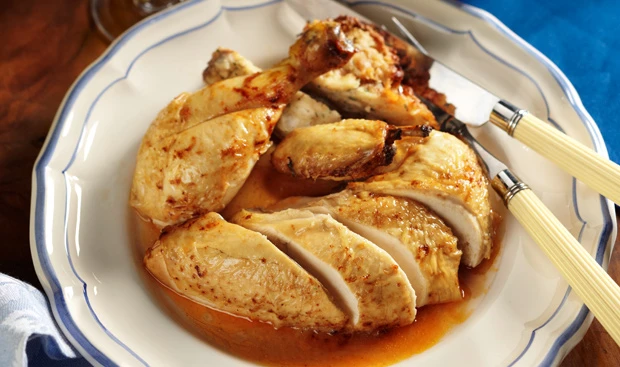 Brathuhn mit Semmelfülle