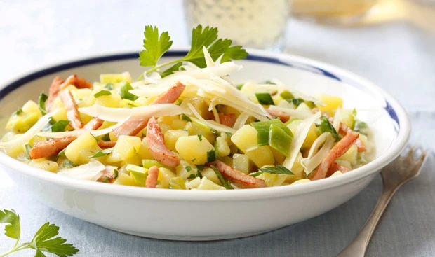 Erdäpfel-Risotto mit Schinken