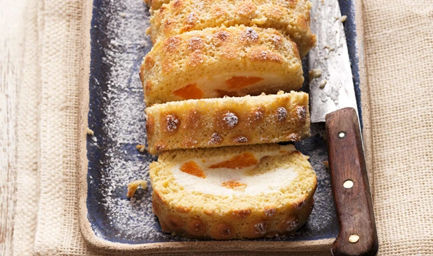Topfen-Roulade mit Mandarinen