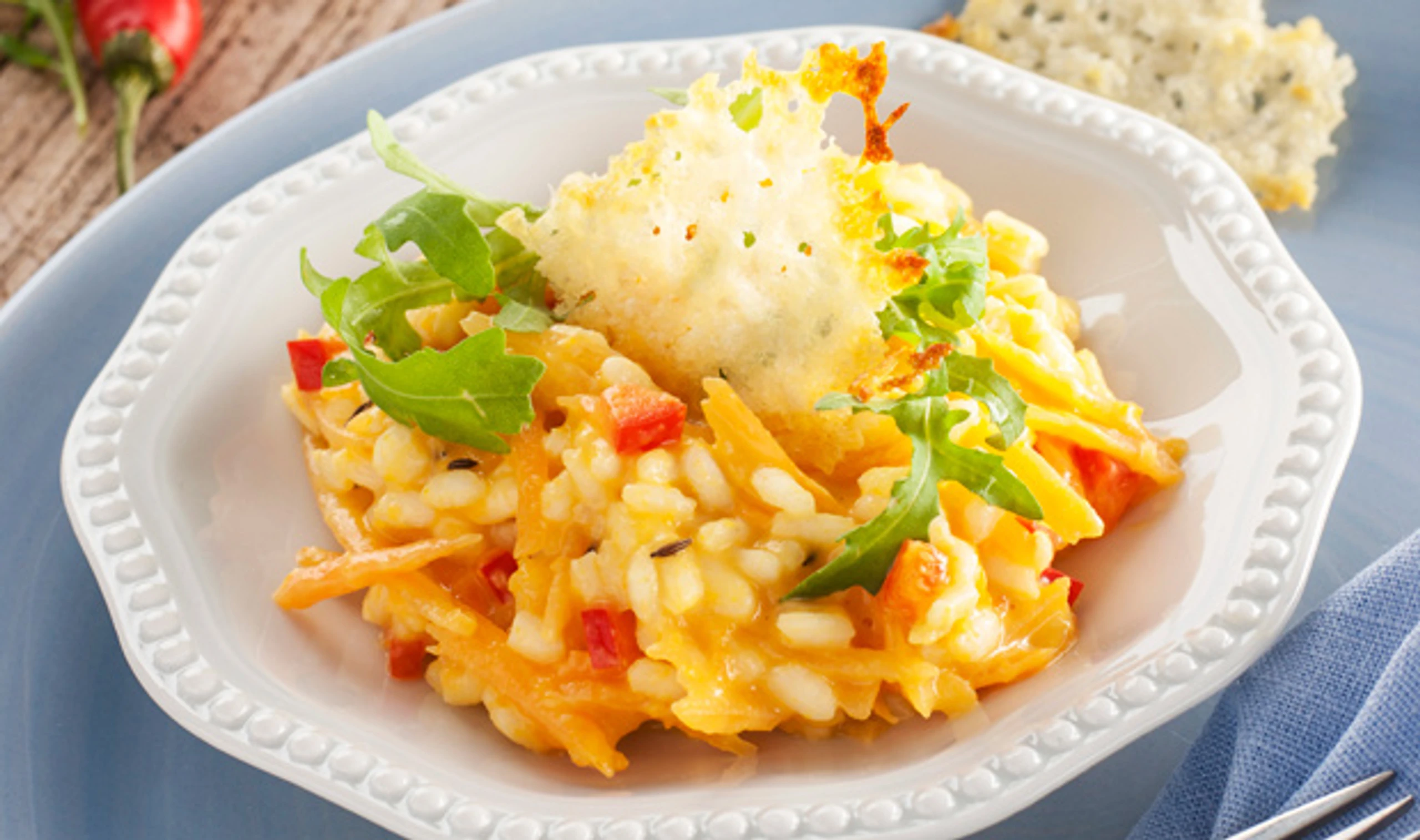 Kürbisrisotto mit Rucola