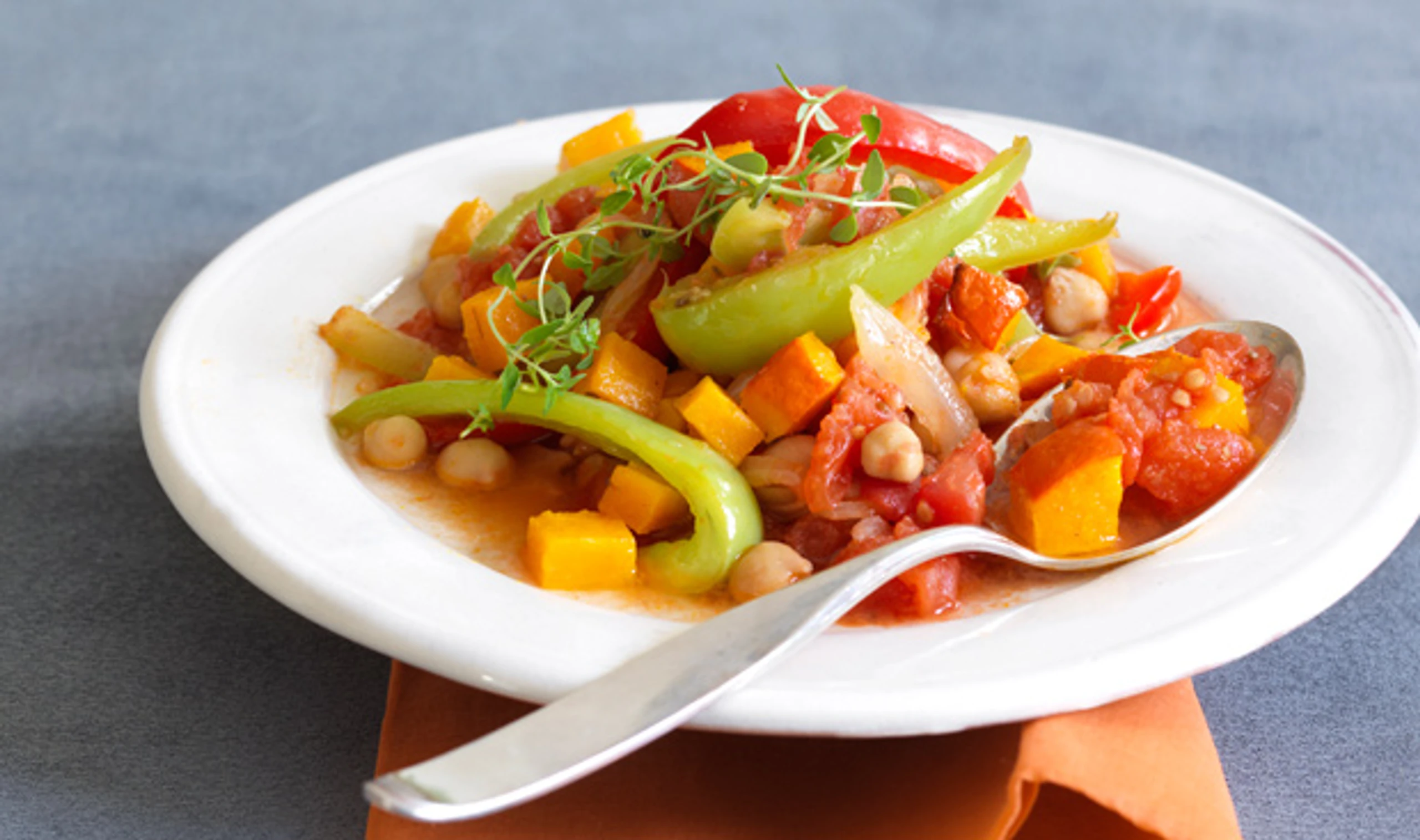 Kürbis-Kichererbsen-Eintopf