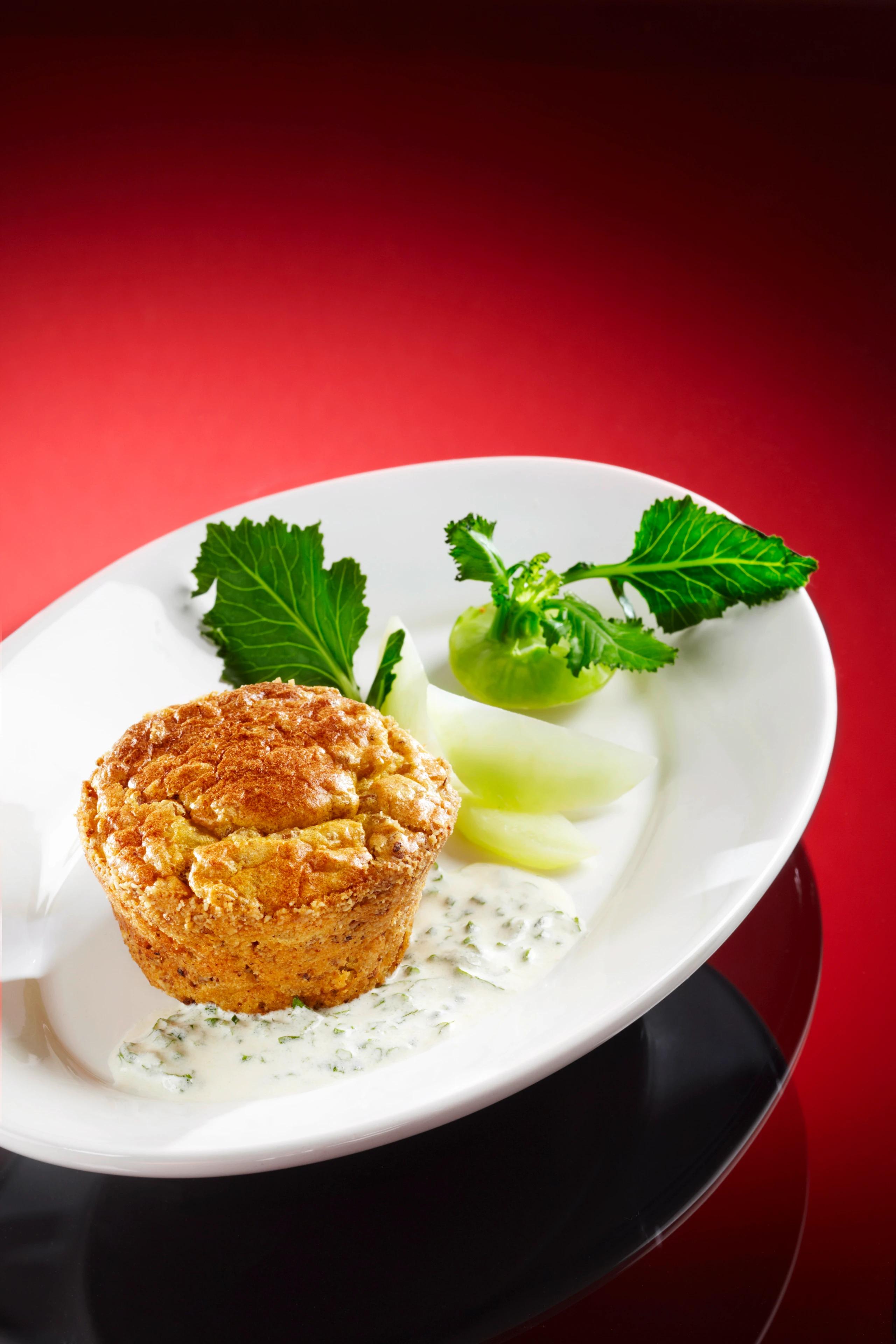 Dinkel-Kohlrabi-Auflauf mit Kräutersauce