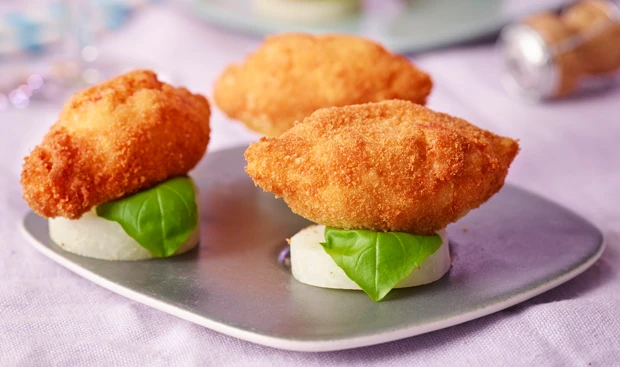 Zanderkroketten auf Kohlrabi