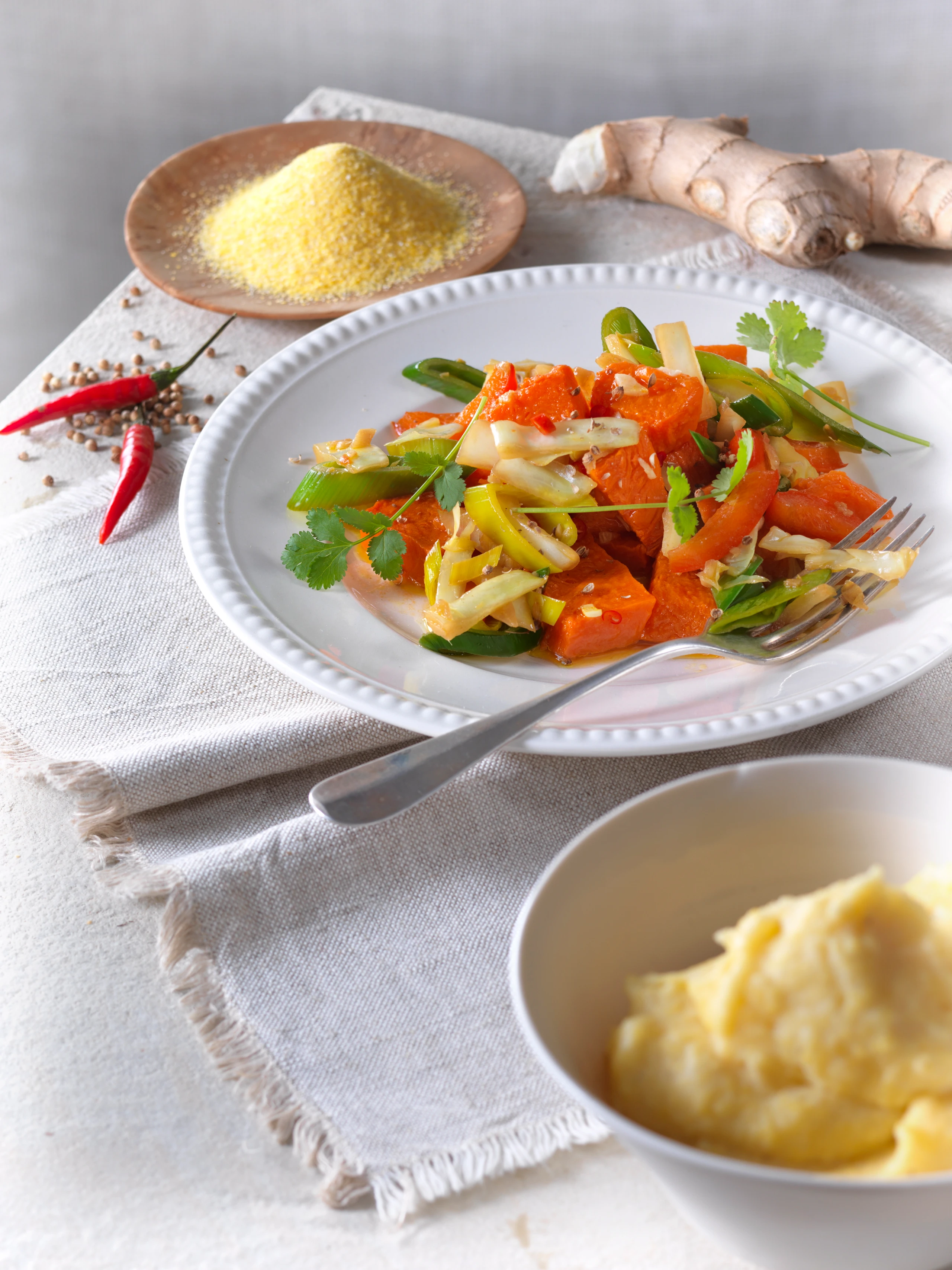 Schmorgemüse mit cremiger Polenta