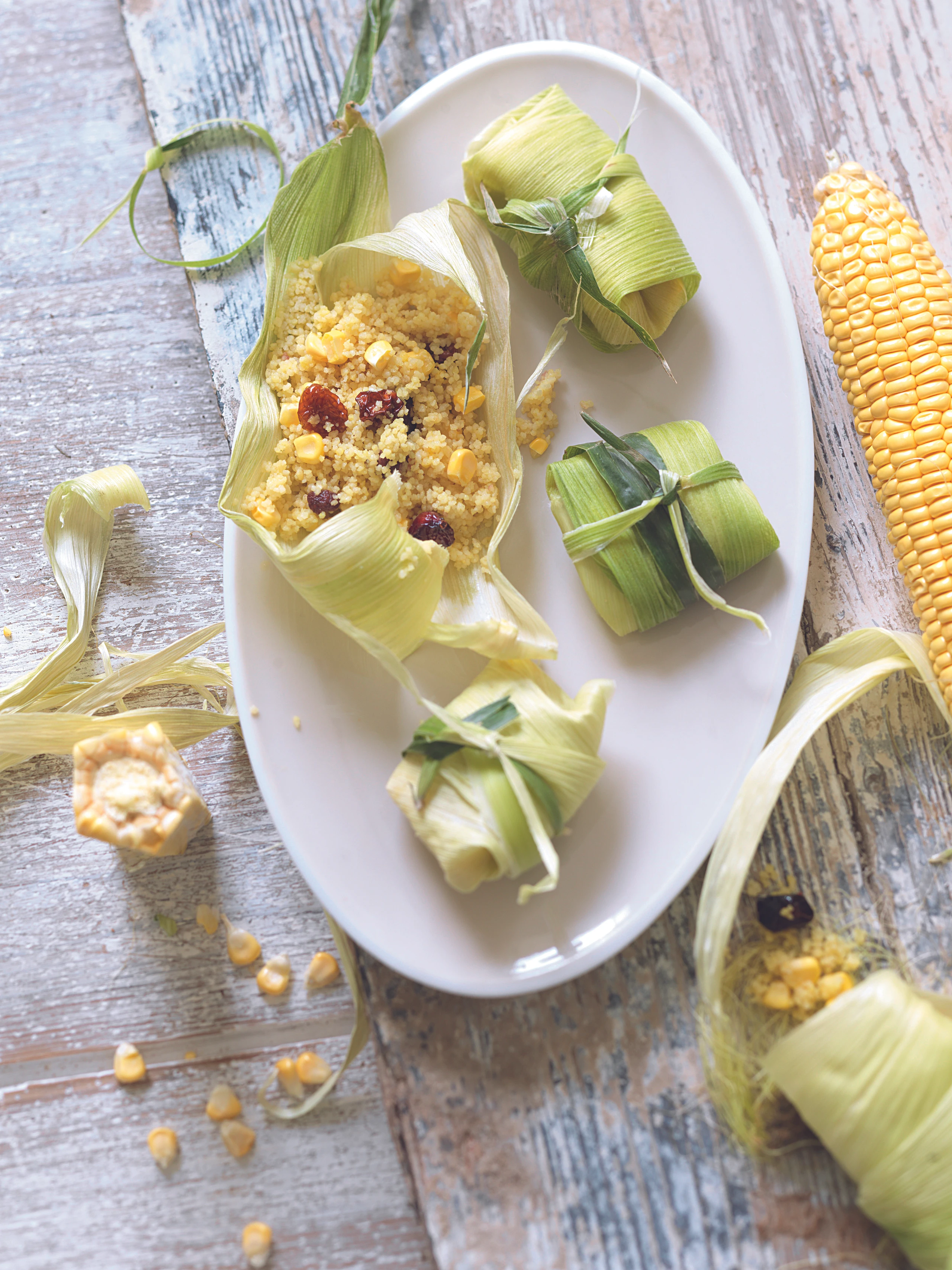 Maispäckchen mit Couscous