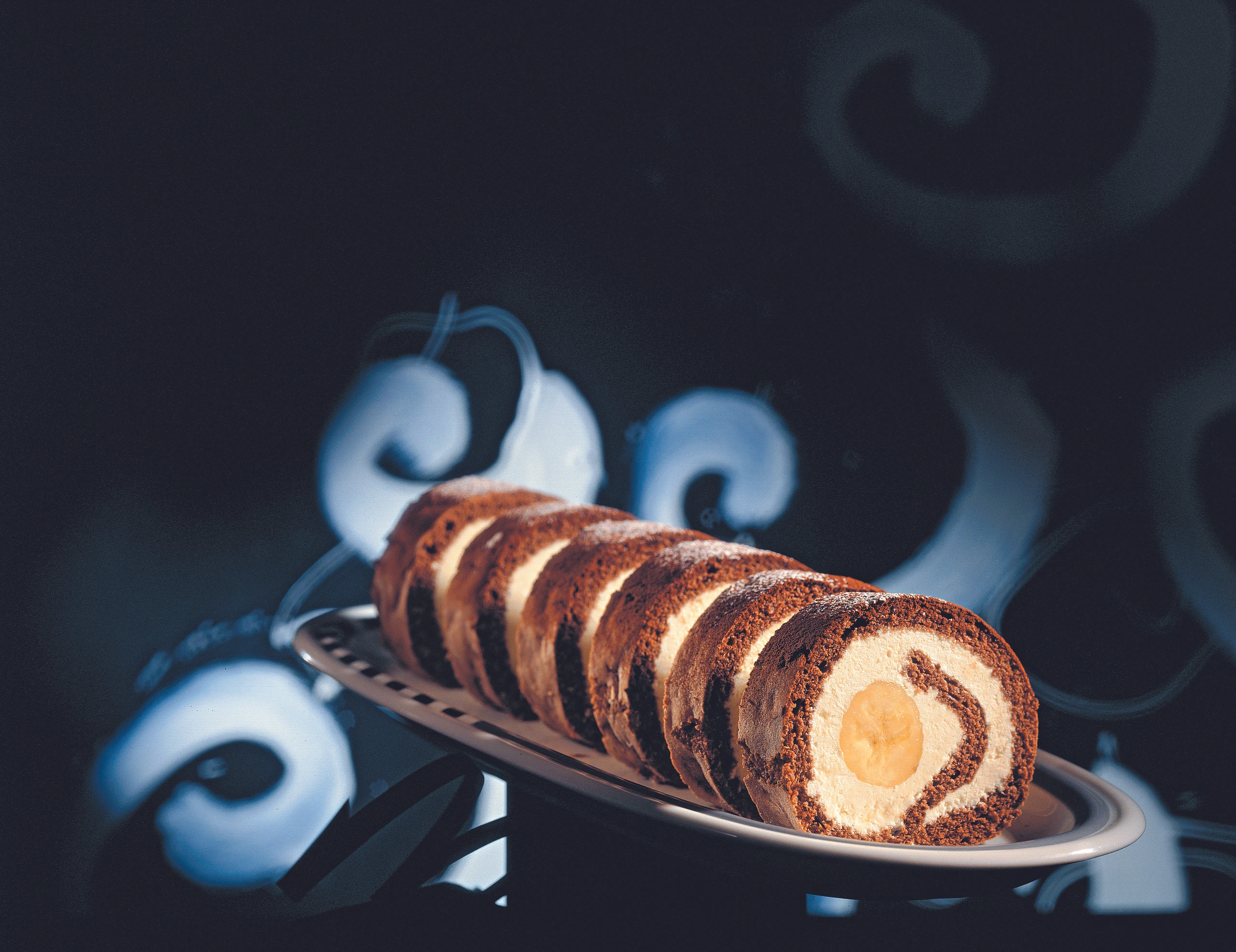 Schokolade-Bananen-Roulade