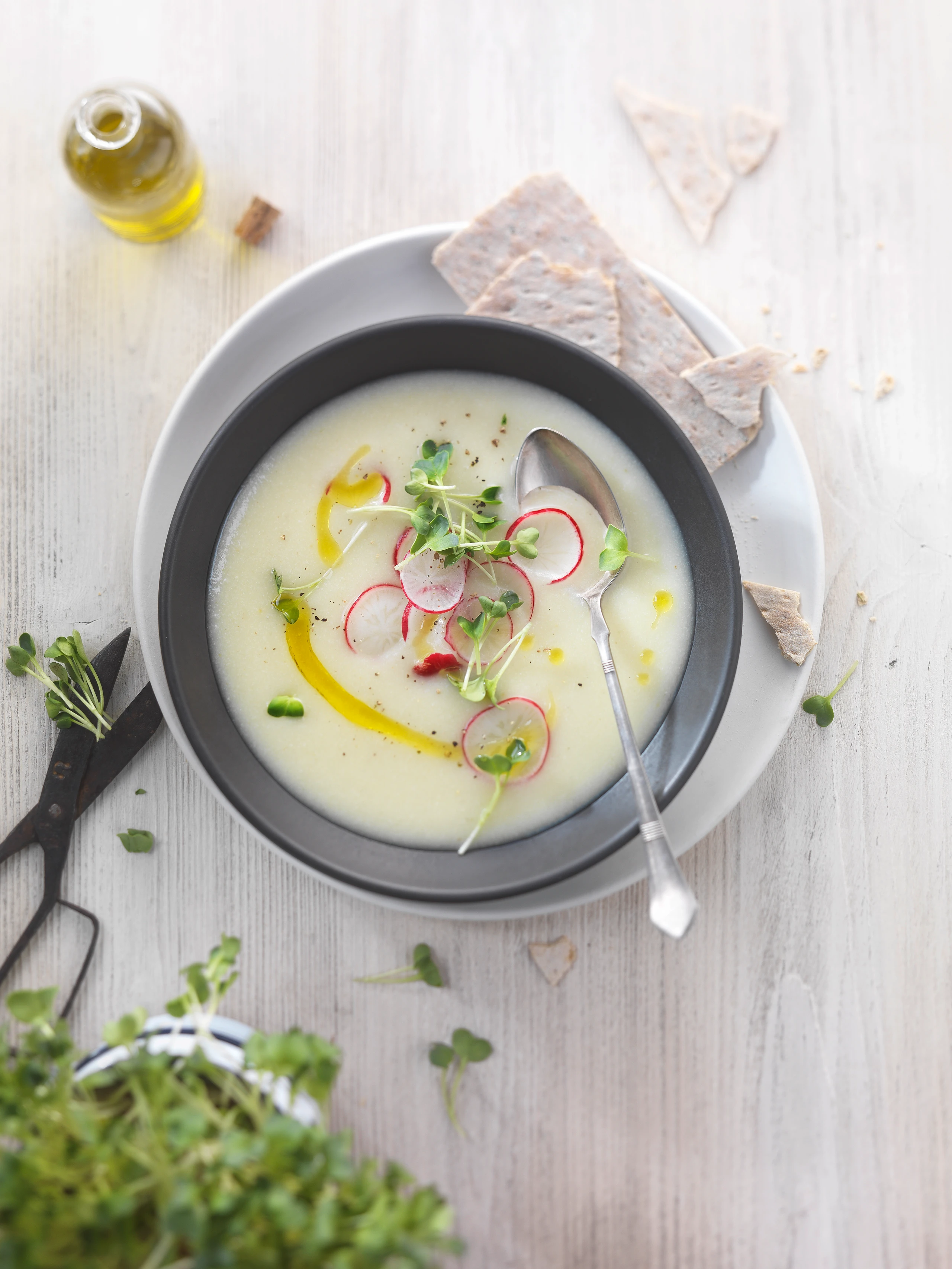 Karfiolsuppe mit Kresse