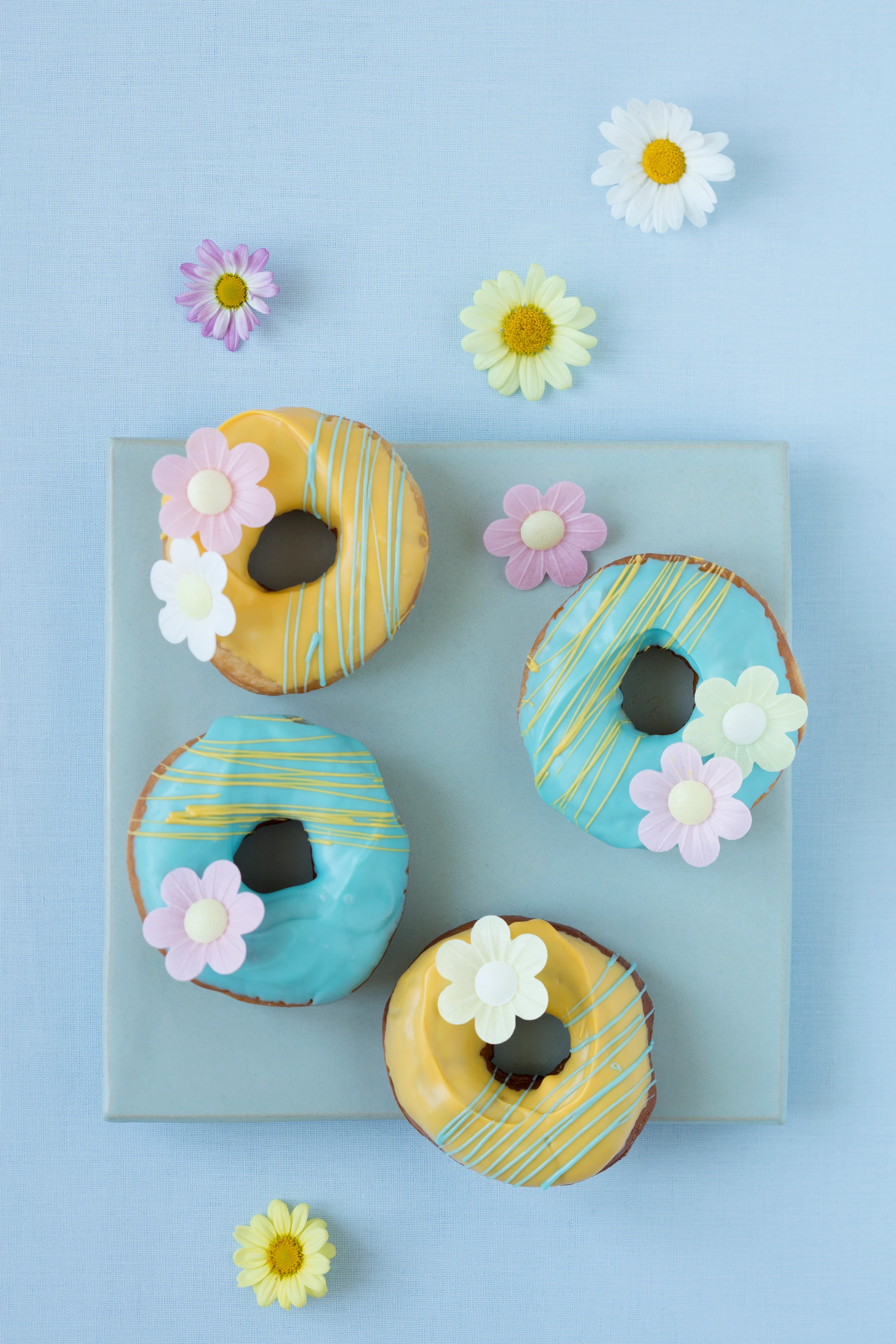 Bunte Marillen-Donuts