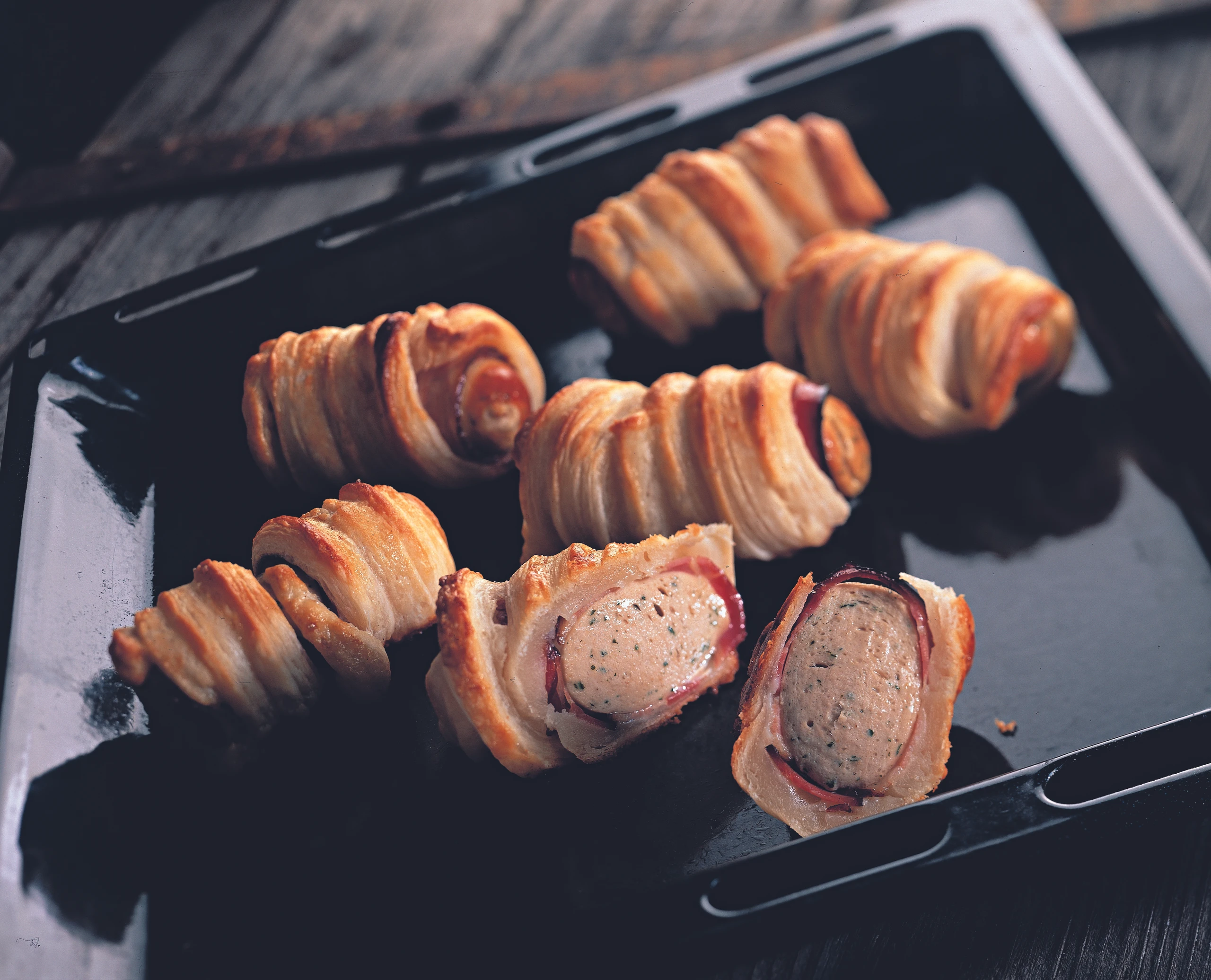 Bratwurst im Blätterteig