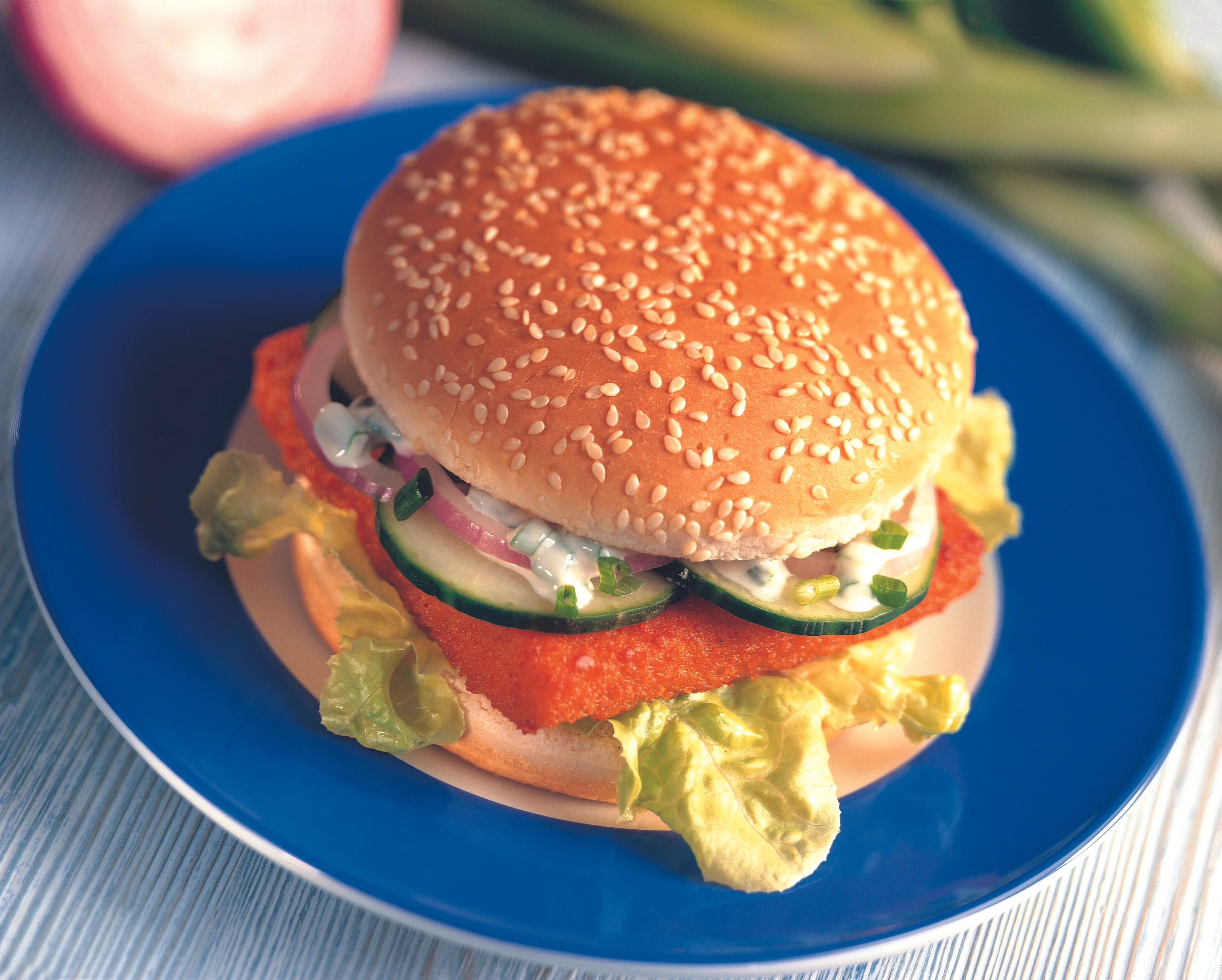 Fisch-Burger mit Sauce Tatar