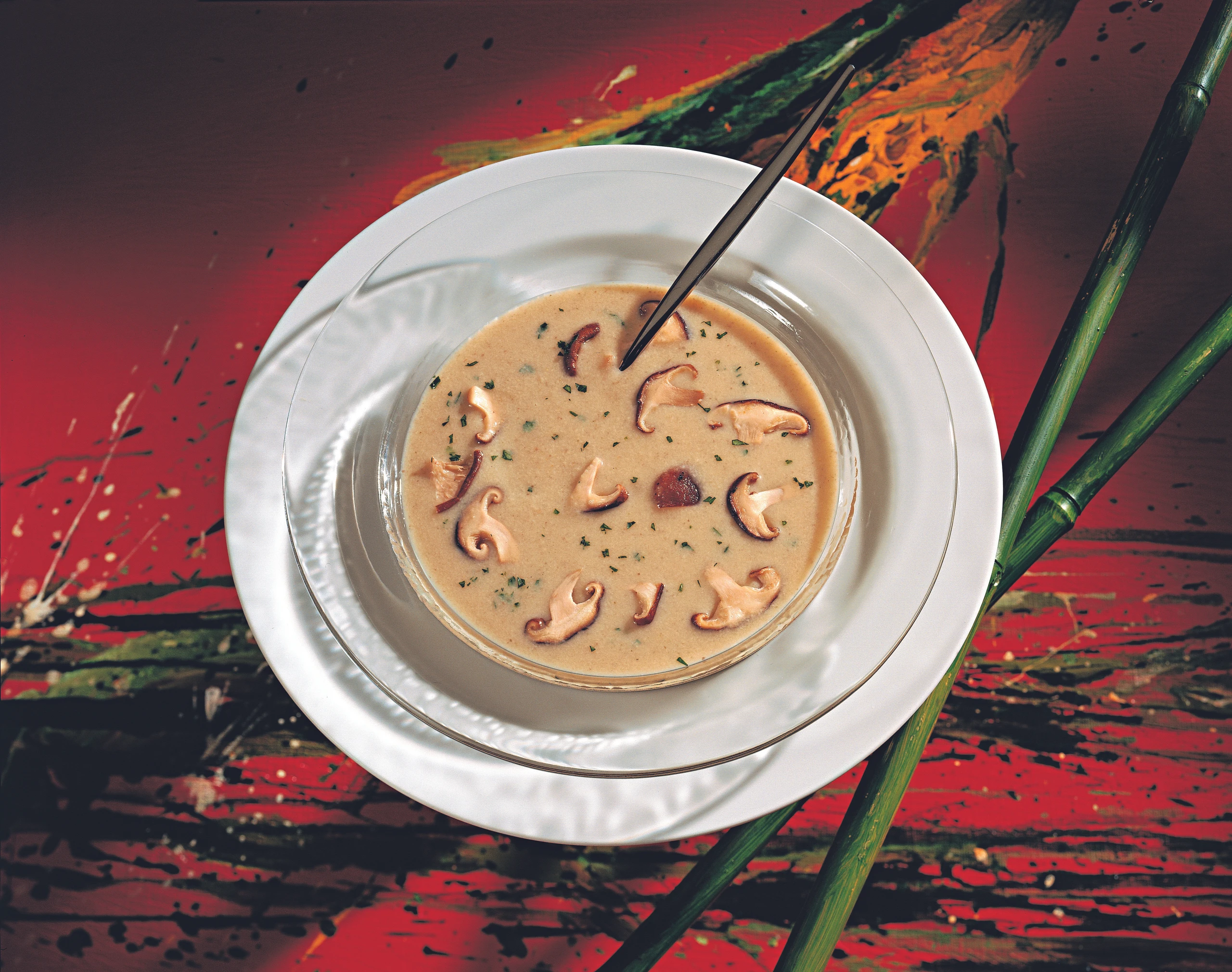 Champignonsuppe mit Shiitake-Pilzen