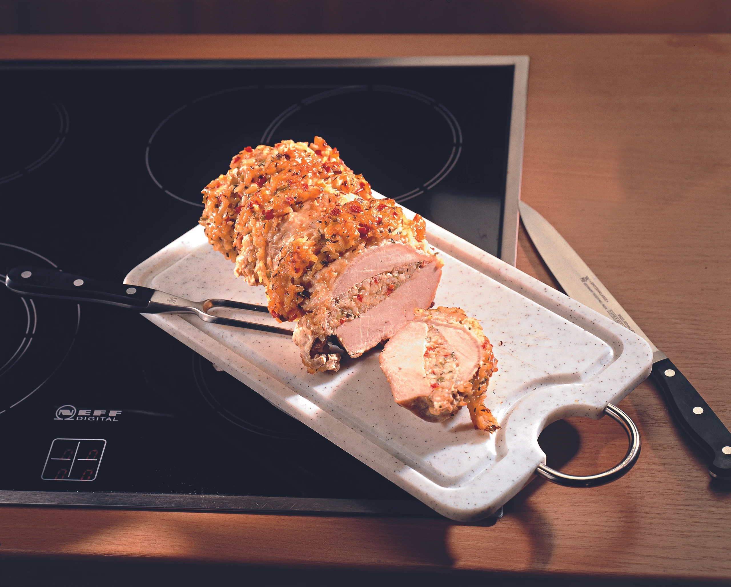 Schweinskarree mit Paprika-Reisfülle