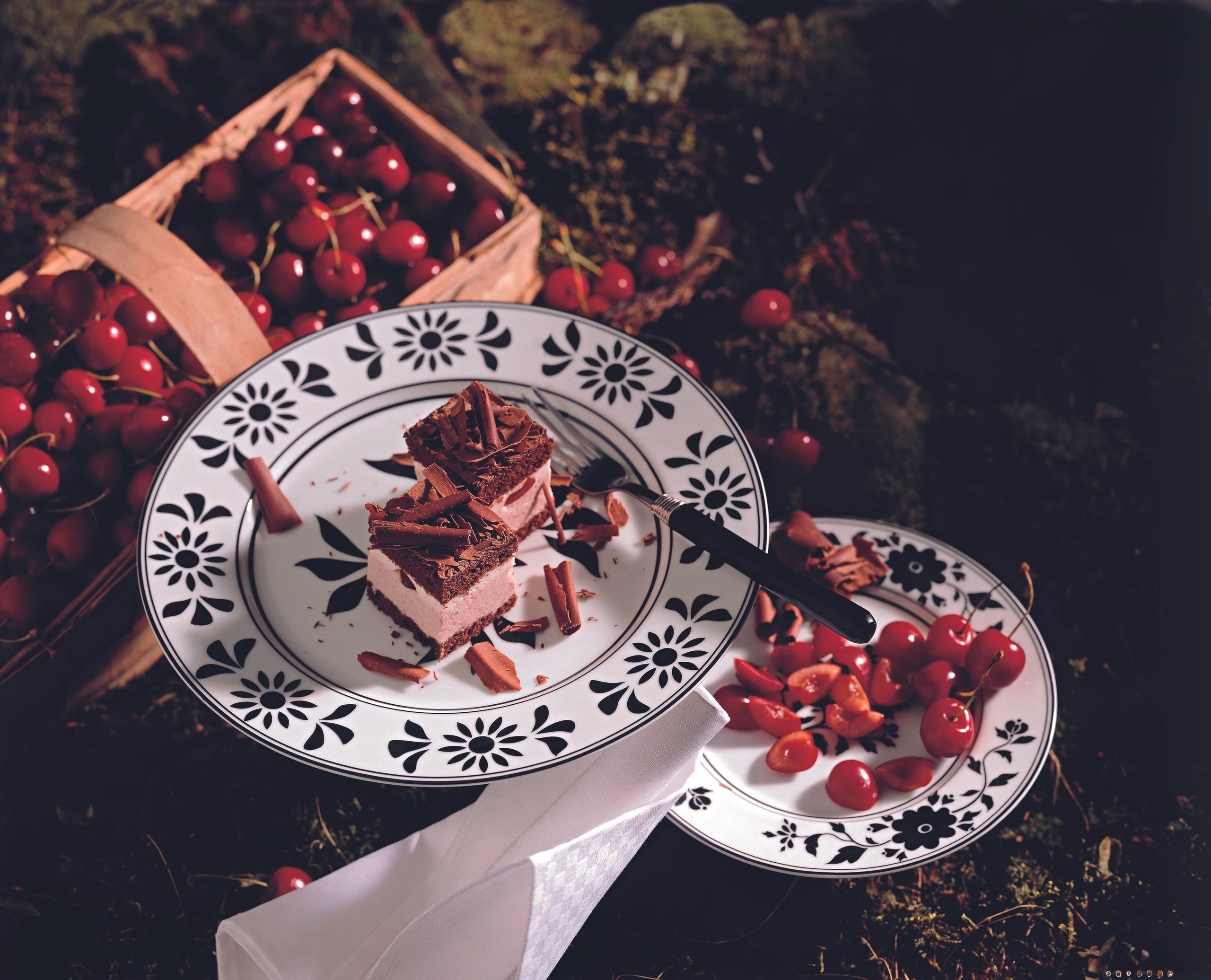 Schokowürfel mit Kirschencreme