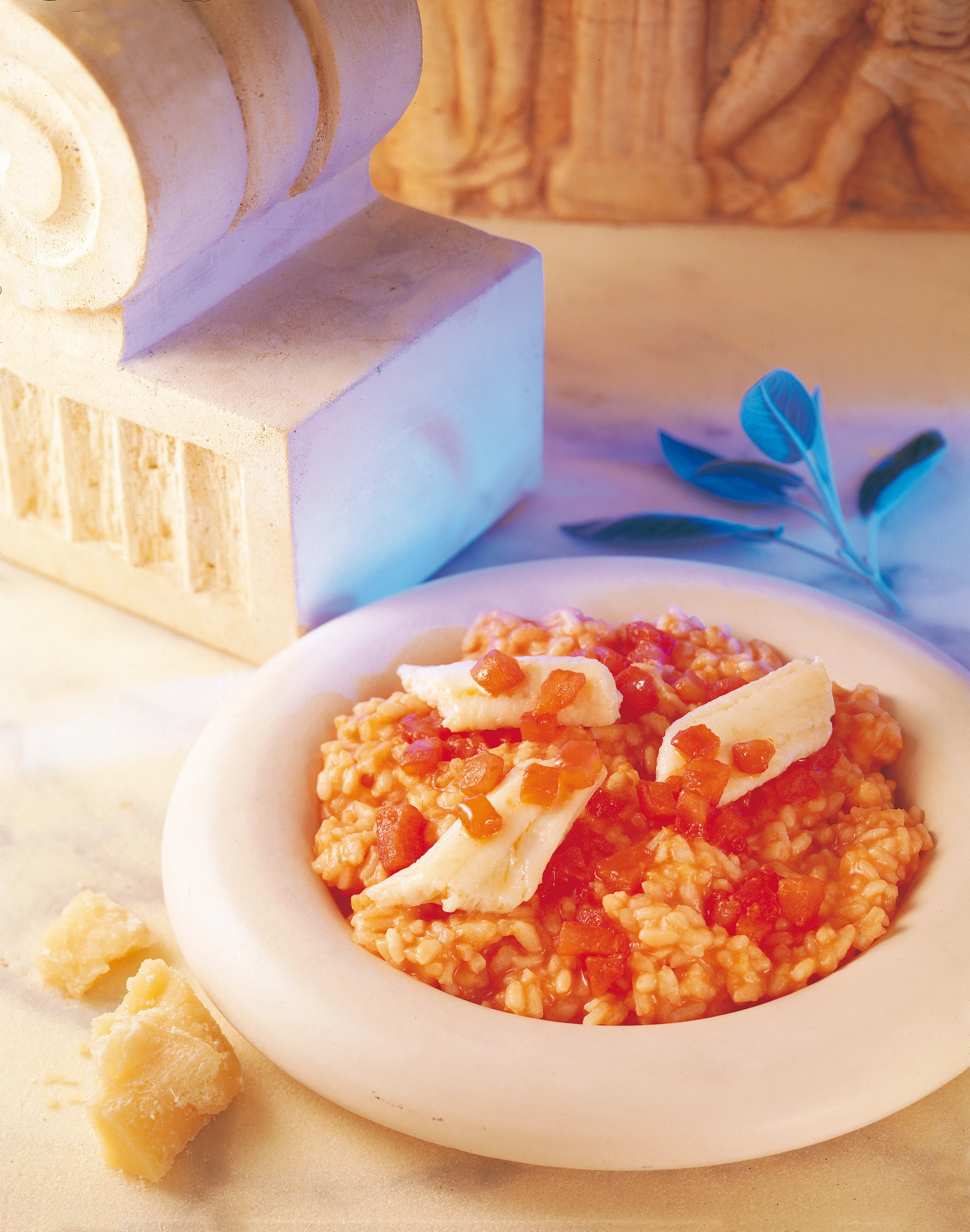 Paradeiser-Risotto mit Seezungenfilets