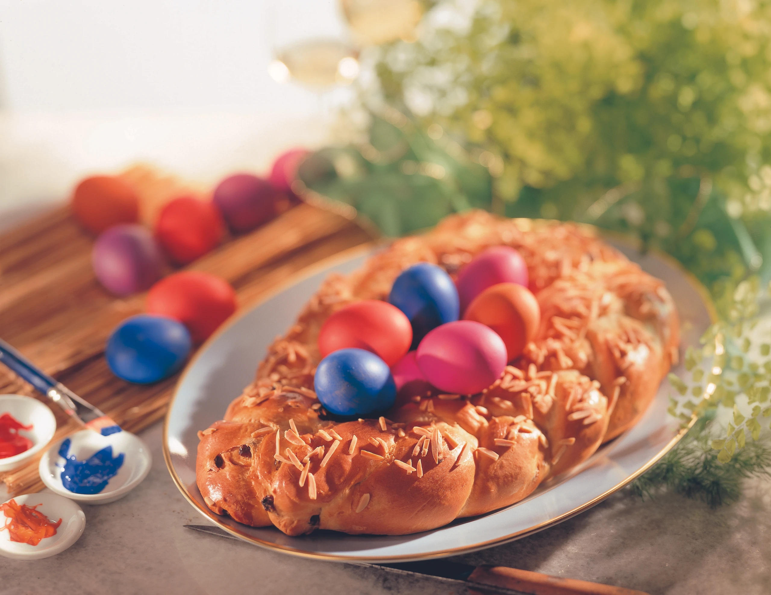 Osterkranz mit Rosinen
