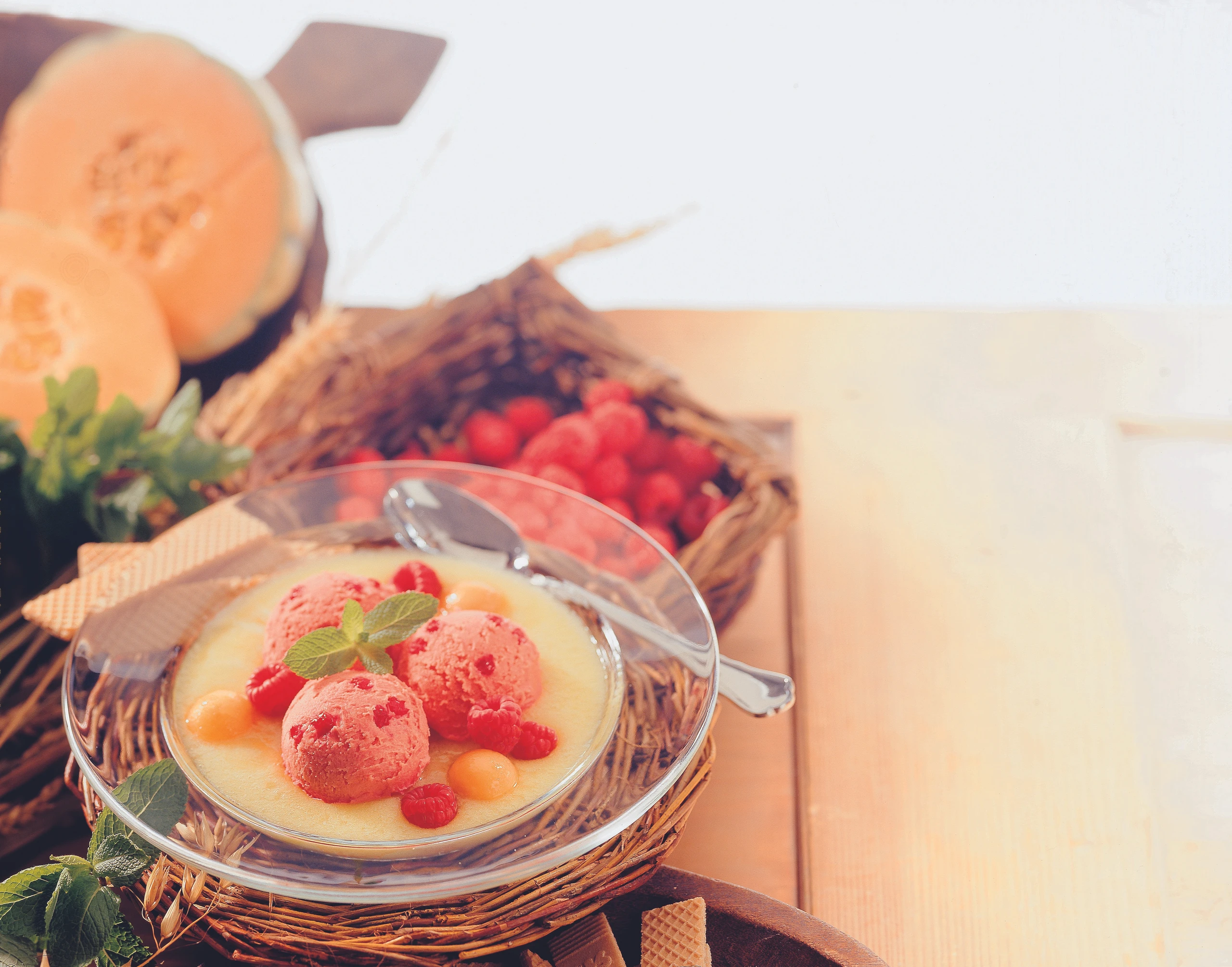 Coole Melonen-Eissuppe
