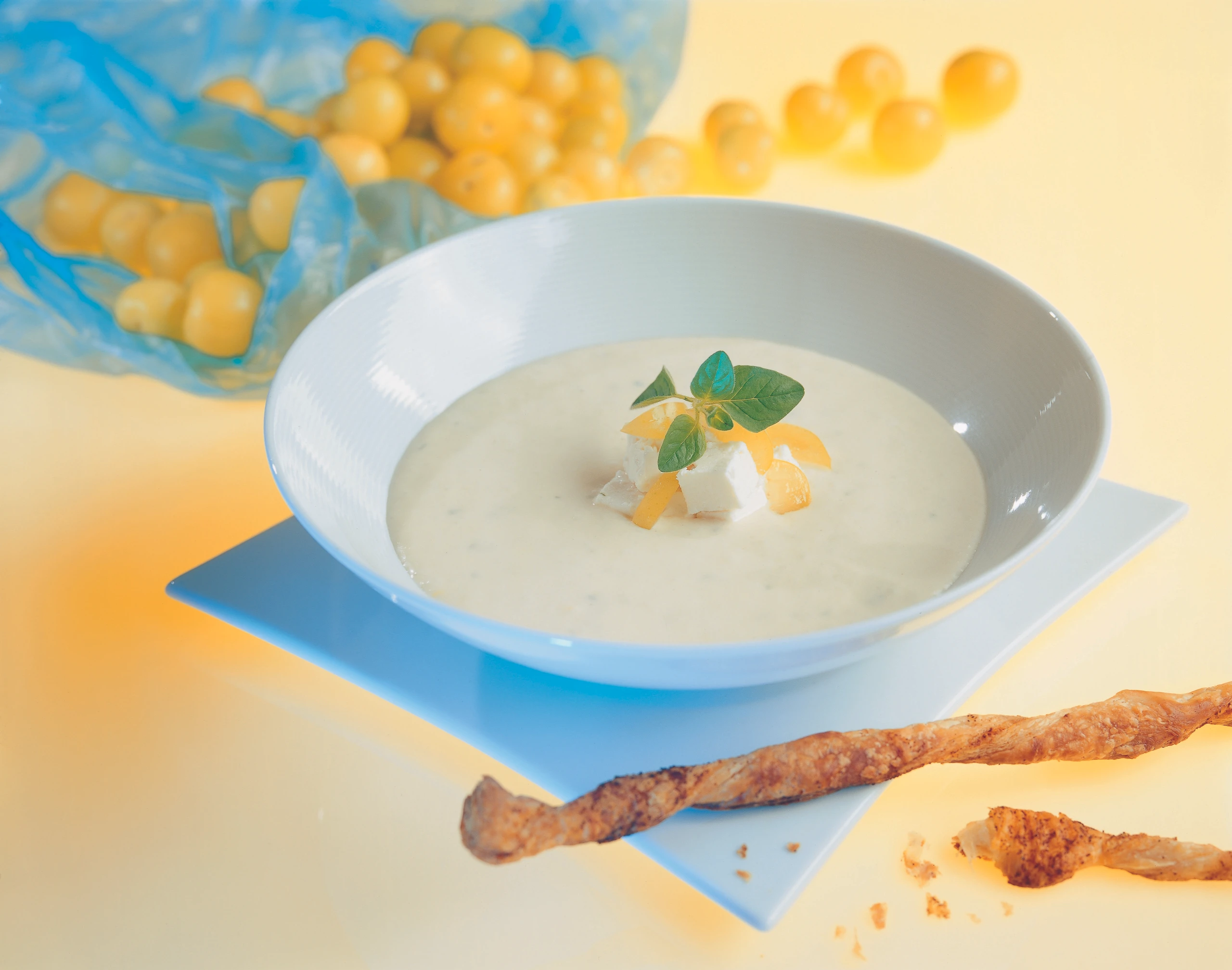 Kalte Suppe aus grünen Ringlotten